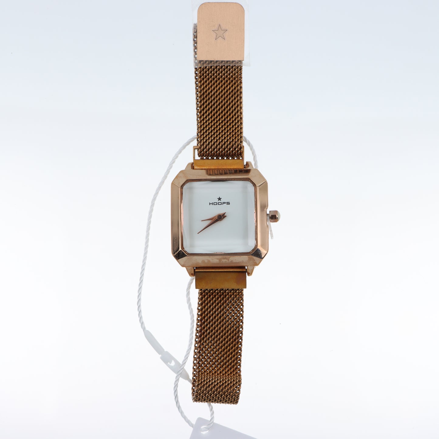 Orologio Hoops Square Rose Gold - Cassa Quadrata con Bracciale Mesh e Quadrante Bianco