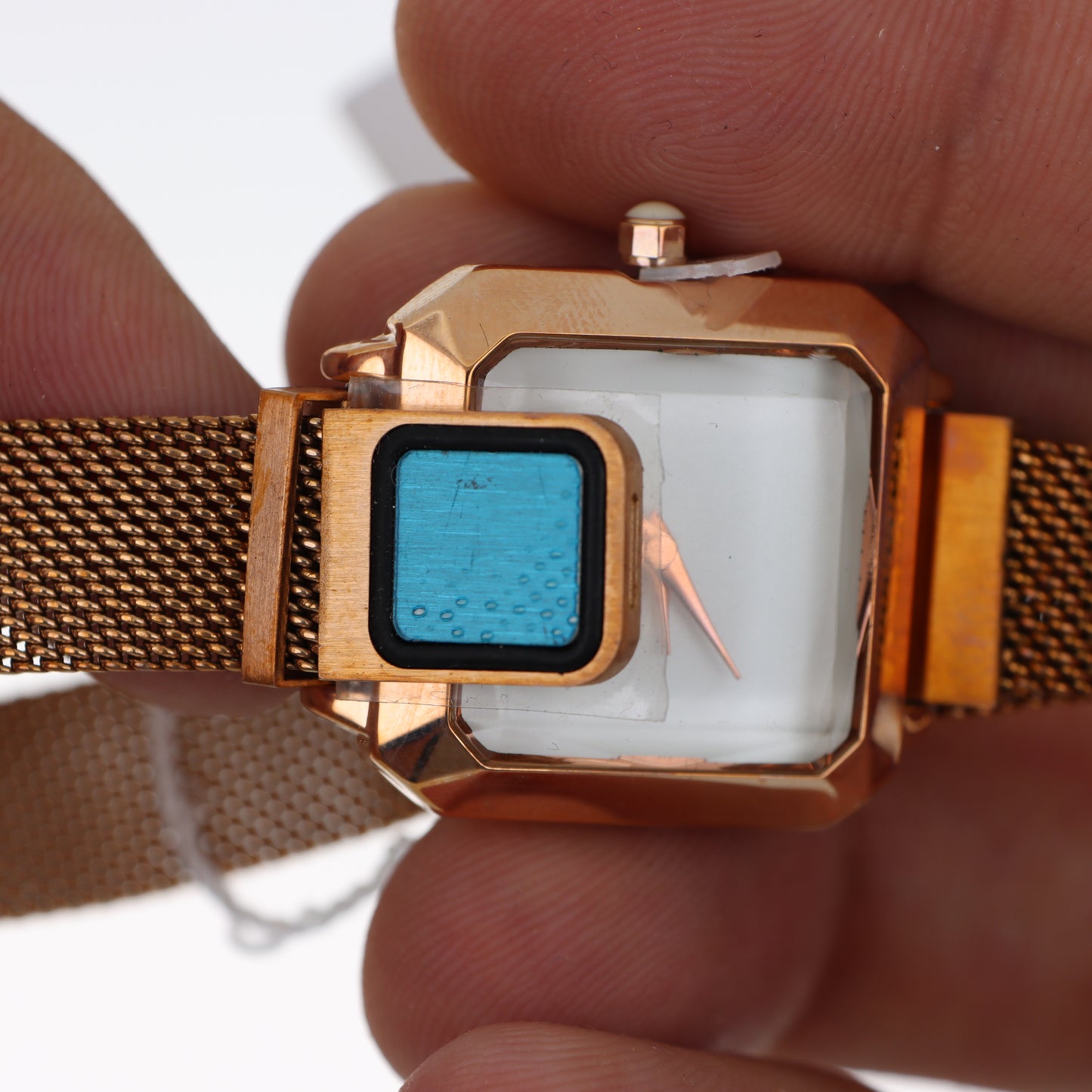 Orologio Hoops Square Rose Gold - Cassa Quadrata con Bracciale Mesh e Quadrante Bianco