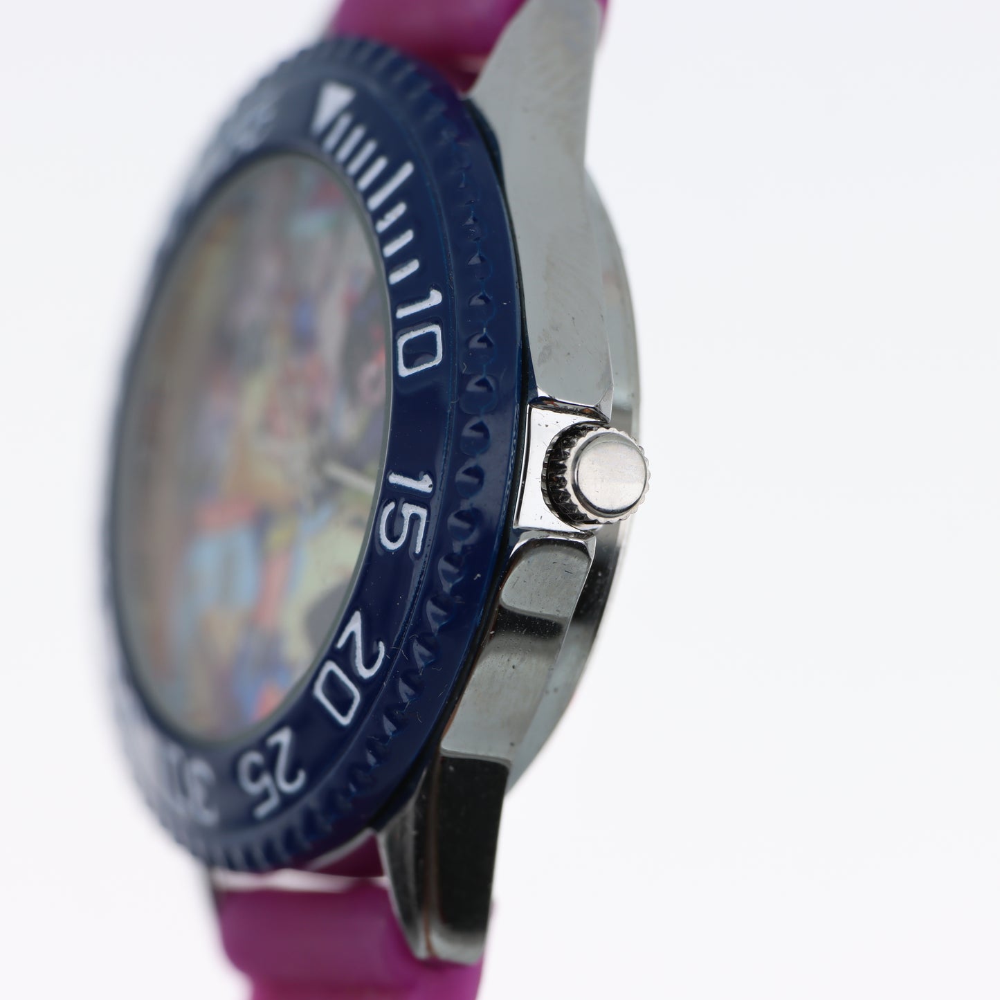 Orologio Angels&Friends Bambini - Cinturino Fucsia con Applicazioni 3D e Lunetta Blu