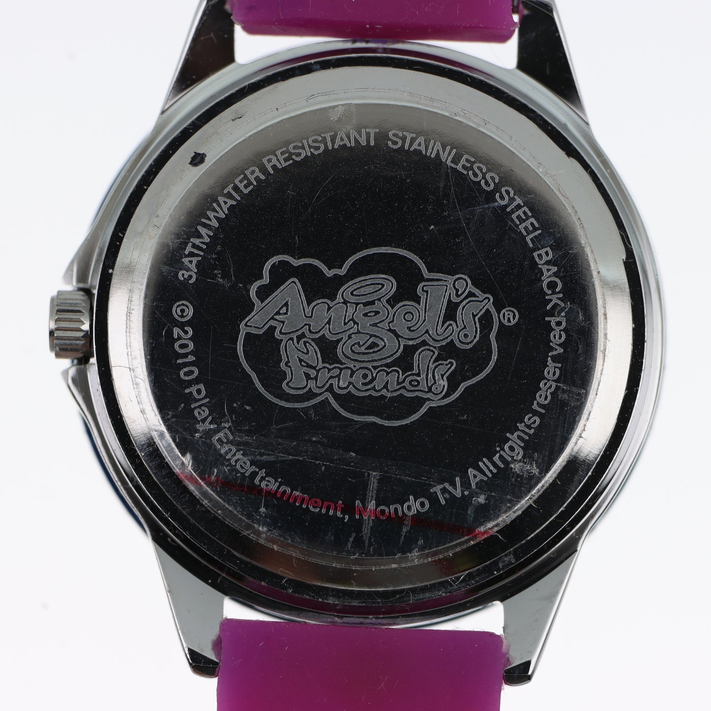 Orologio Angels&Friends Bambini - Cinturino Fucsia con Applicazioni 3D e Lunetta Blu
