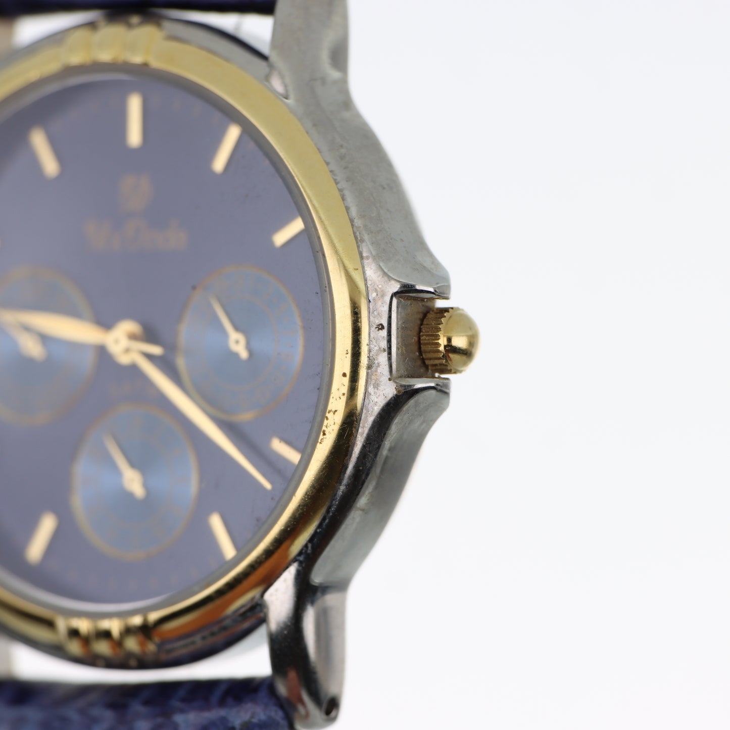 Orologio MxOnda Multifunzione Bicolore Blue Navy - Quadrante Blu con Tre Sotto-Quadranti e Cinturino Coccodrillo