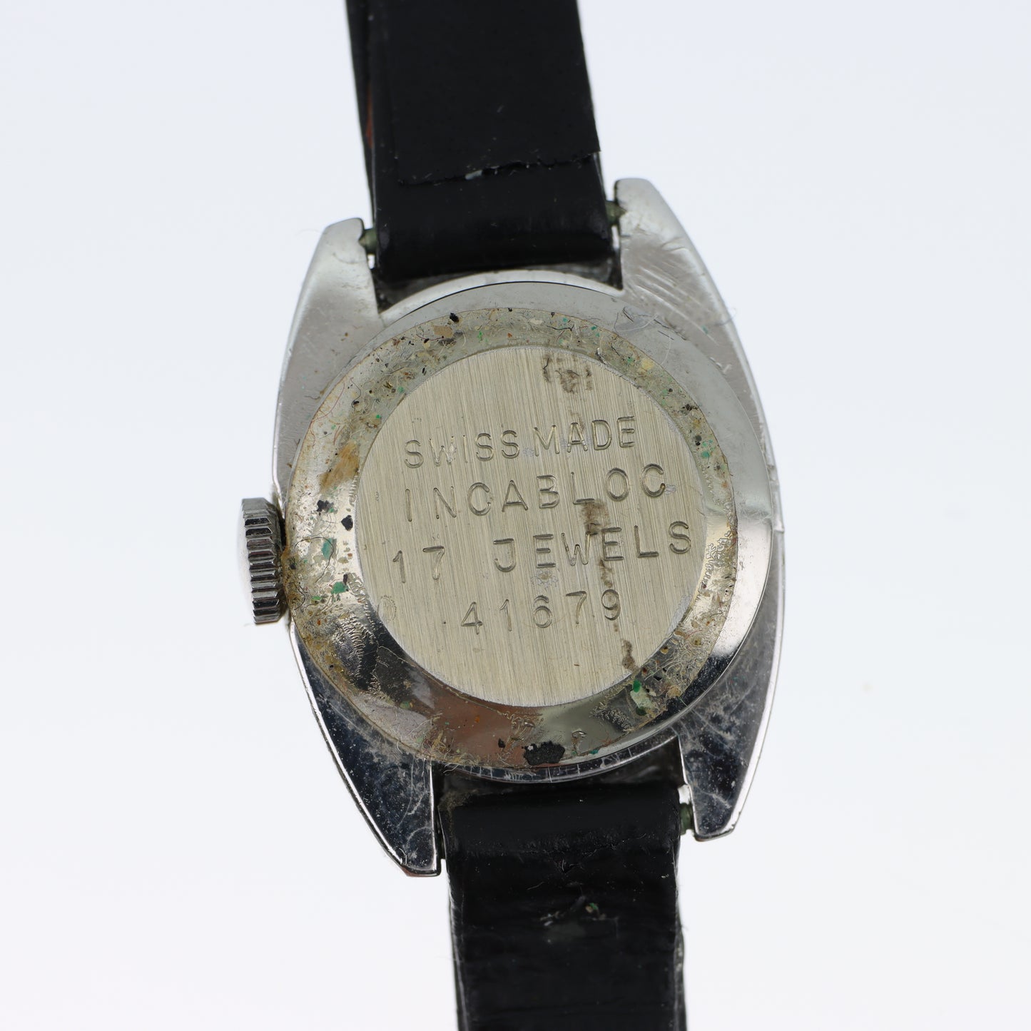 Jaquet-Girard Genève – Orologio Vintage Swiss Made Cassa Tonneau Acciaio Cinturino Nero
