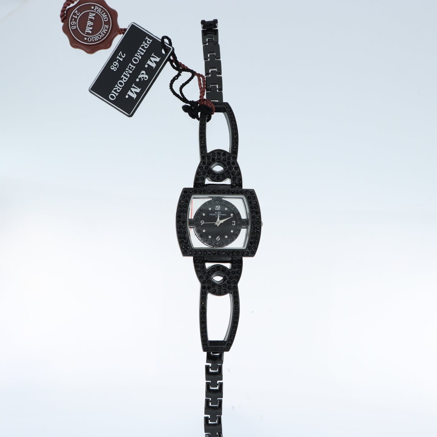M&M Primo Emporio 21-68 – Orologio Donna Total Black Cristalli Pavé Cassa Scheletrata