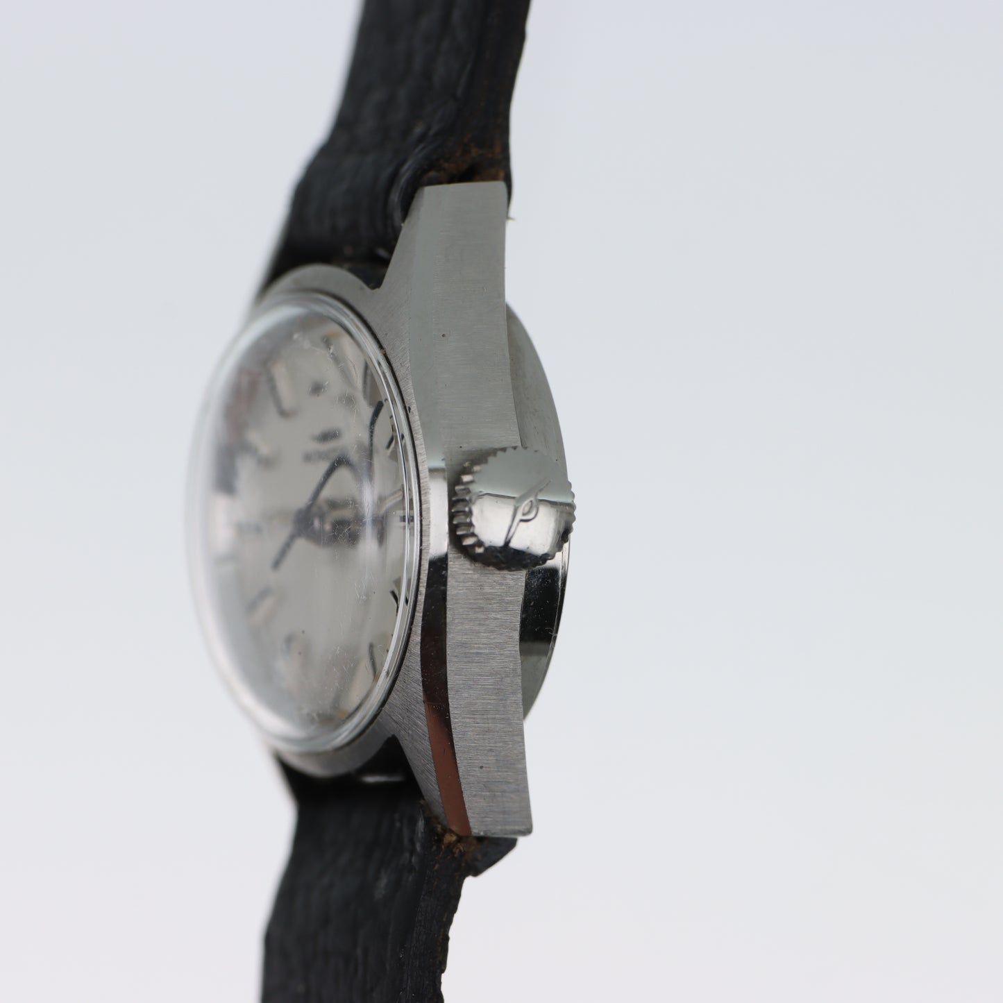 Mondia – Orologio Vintage Swiss Made Cassa Acciaio Quadrante Bianco Cinturino Pelle Nera