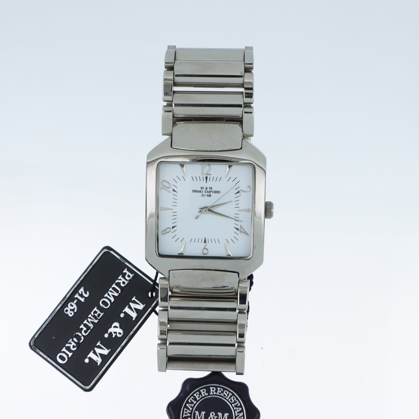M&M Primo Emporio 21-68 – Orologio Total White Cassa Quadrata Acciaio Bracciale Bianco