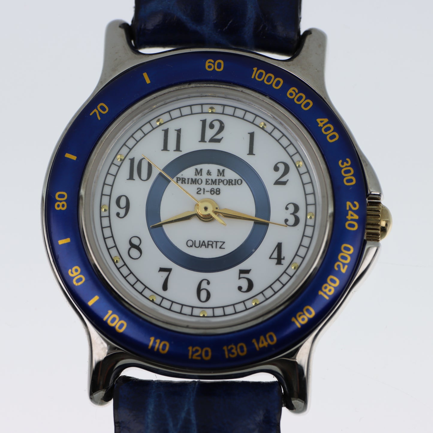 M&M Primo Emporio 21-68 – Orologio Quartz Lunetta Blu Tachimetrica Cinturino Pelle Blu