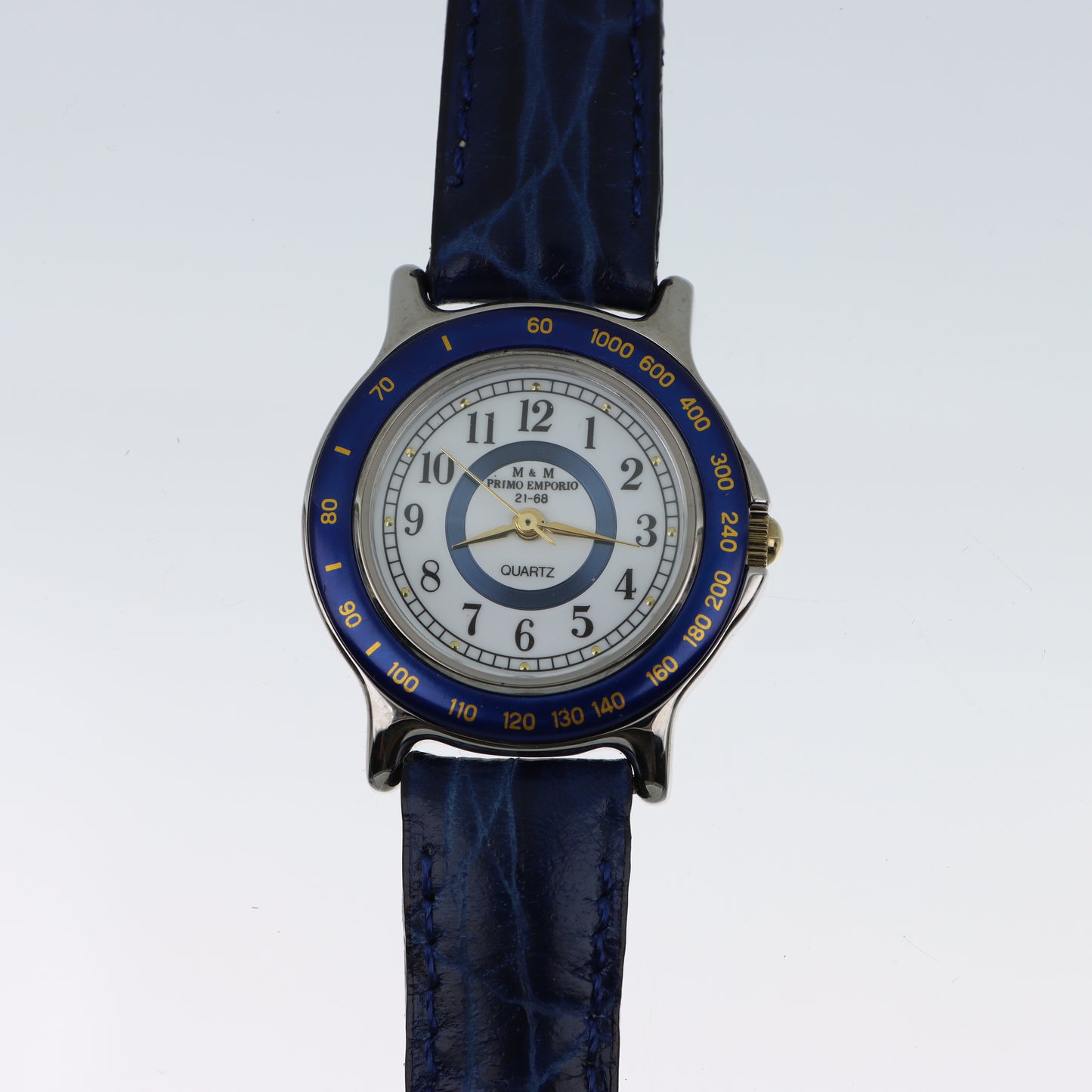 M&M Primo Emporio 21-68 – Orologio Quartz Lunetta Blu Tachimetrica Cinturino Pelle Blu