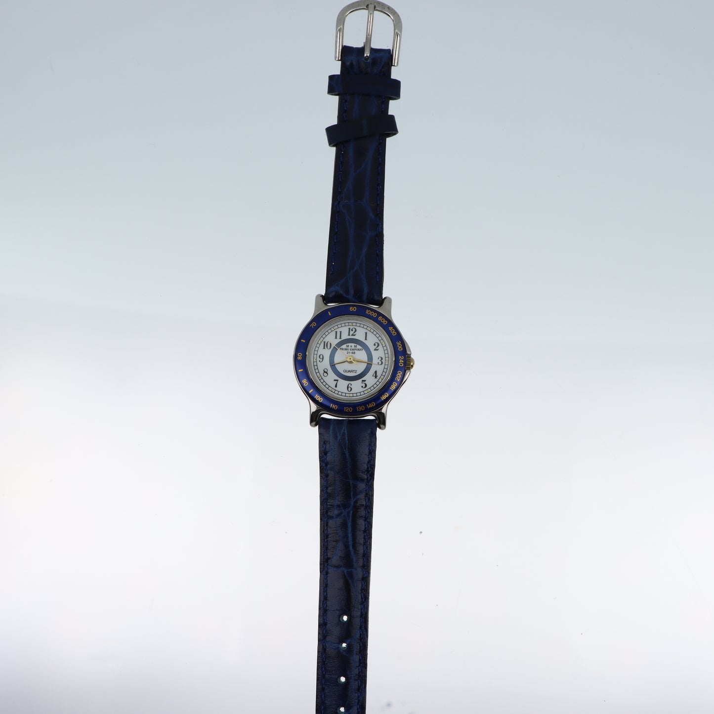 M&M Primo Emporio 21-68 – Orologio Quartz Lunetta Blu Tachimetrica Cinturino Pelle Blu