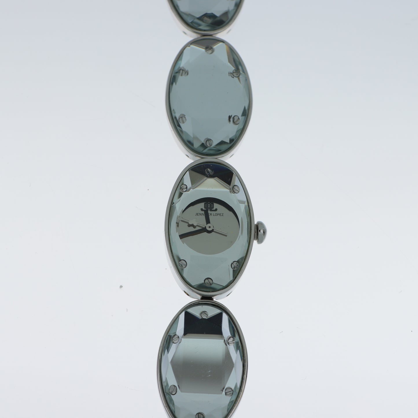 Jennifer Lopez Orologio Donna Ovale Cristallo Verde Acqua Argento