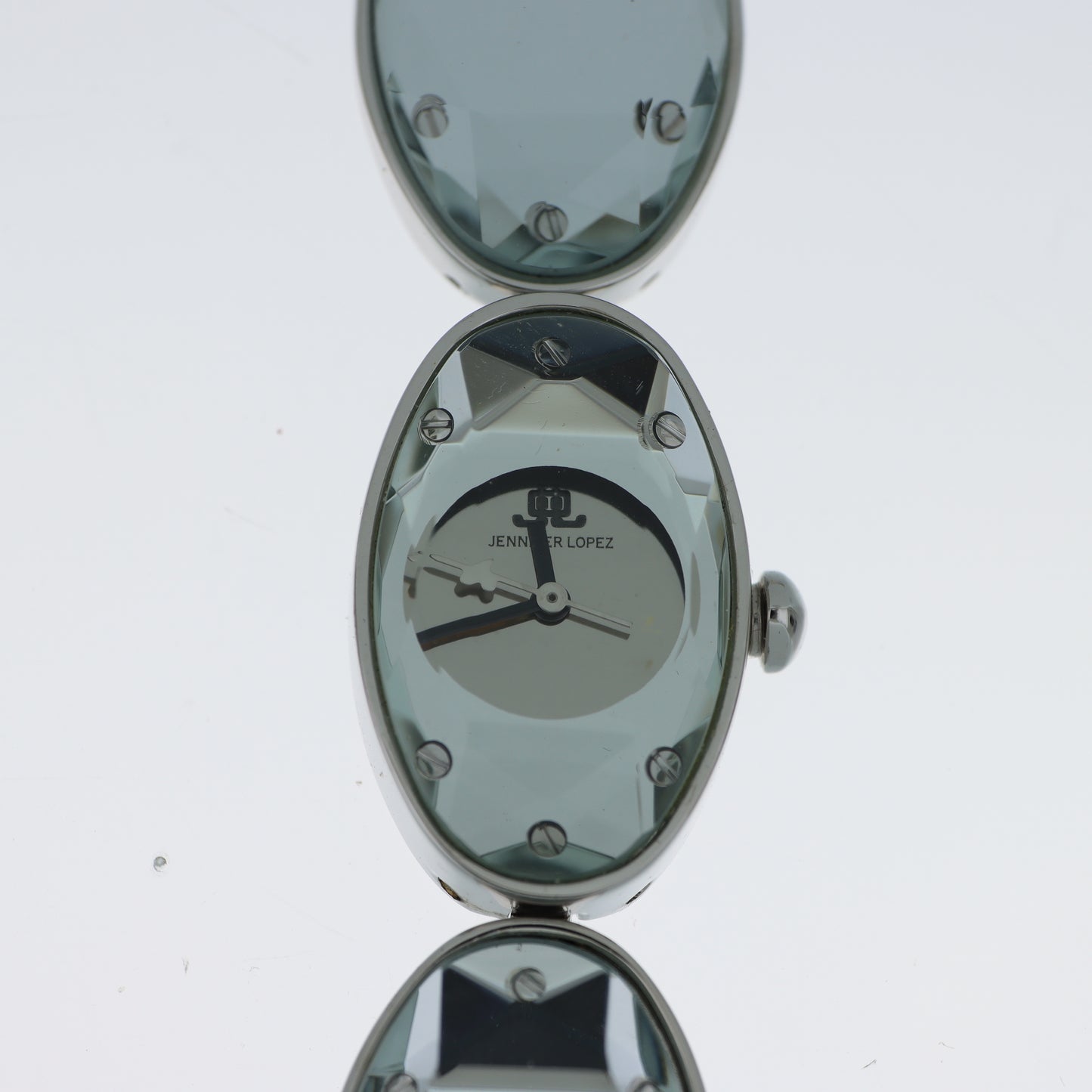 Jennifer Lopez Orologio Donna Ovale Cristallo Verde Acqua Argento