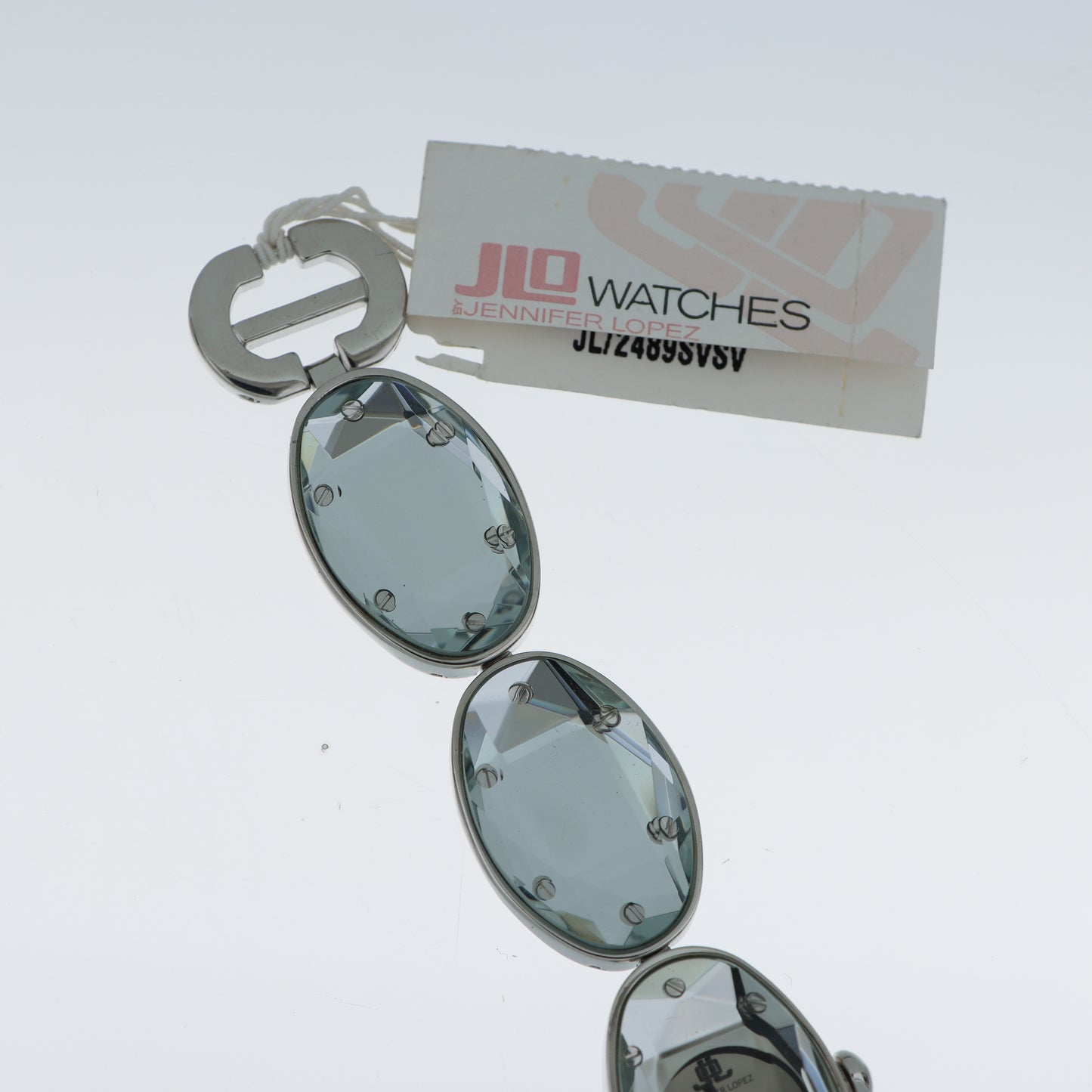 Jennifer Lopez Orologio Donna Ovale Cristallo Verde Acqua Argento