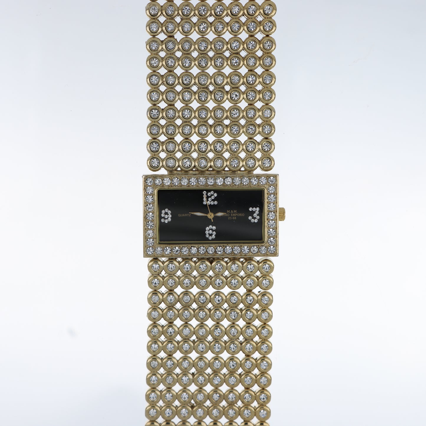 M&M Primo Emporio 21-68 Orologio Donna Rettangolare Oro Cristalli Quartz