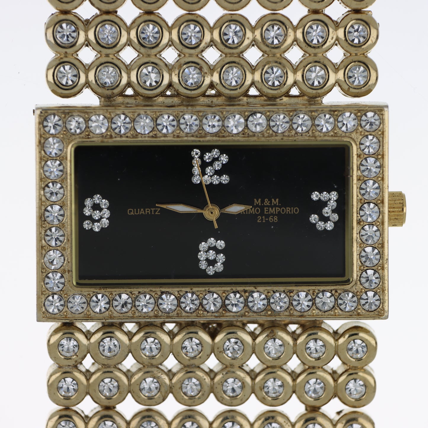 M&M Primo Emporio 21-68 Orologio Donna Rettangolare Oro Cristalli Quartz
