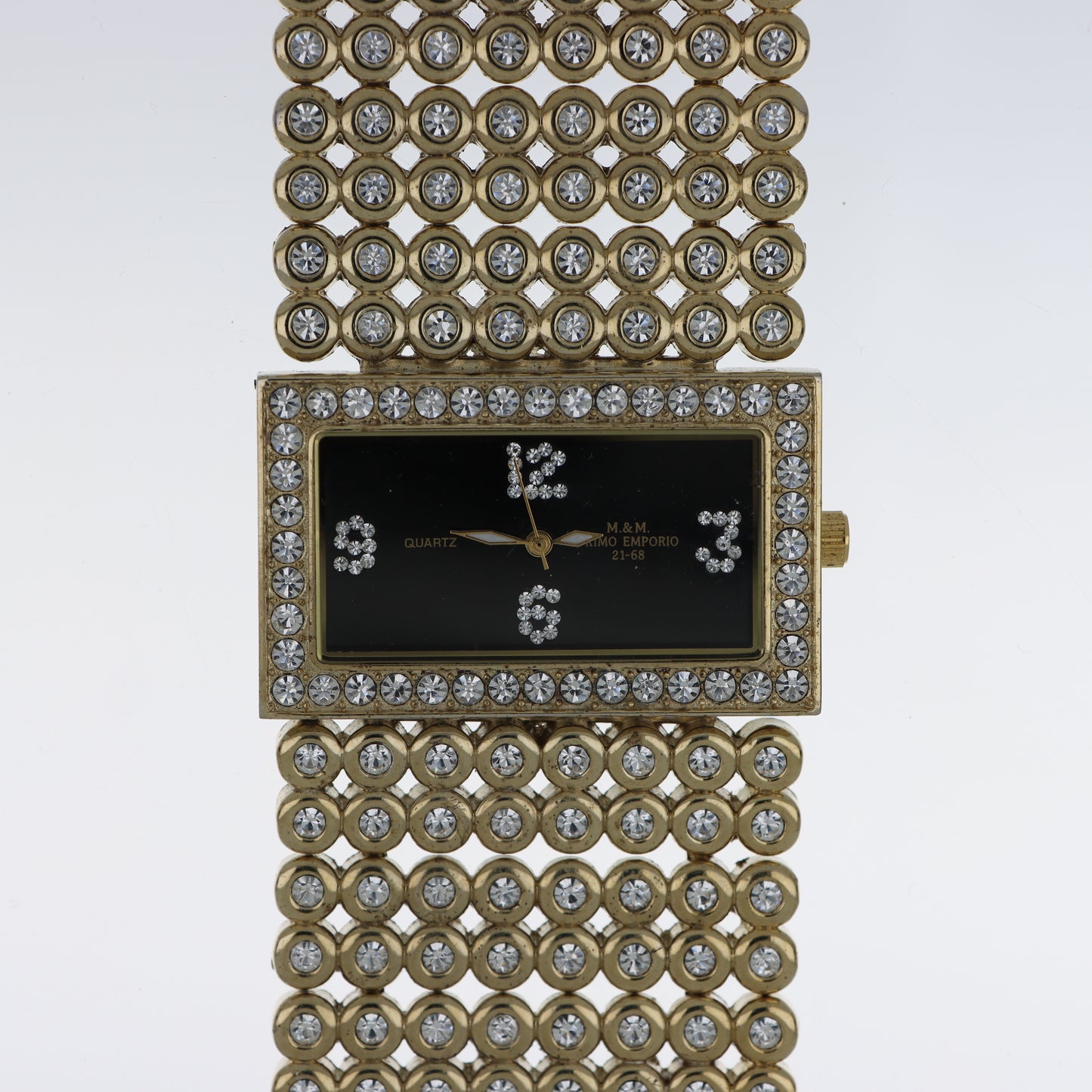 M&M Primo Emporio 21-68 Orologio Donna Rettangolare Oro Cristalli Quartz