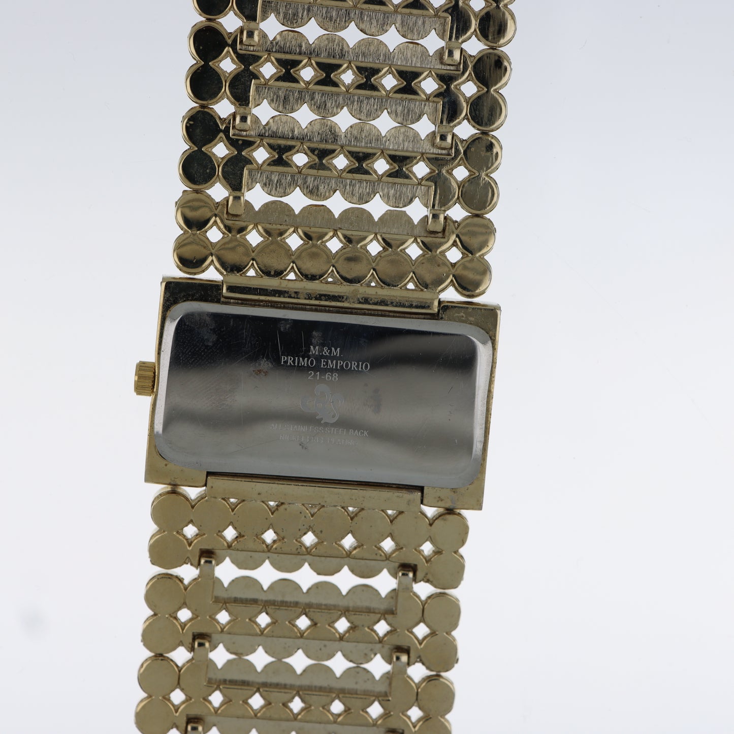 M&M Primo Emporio 21-68 Orologio Donna Rettangolare Oro Cristalli Quartz