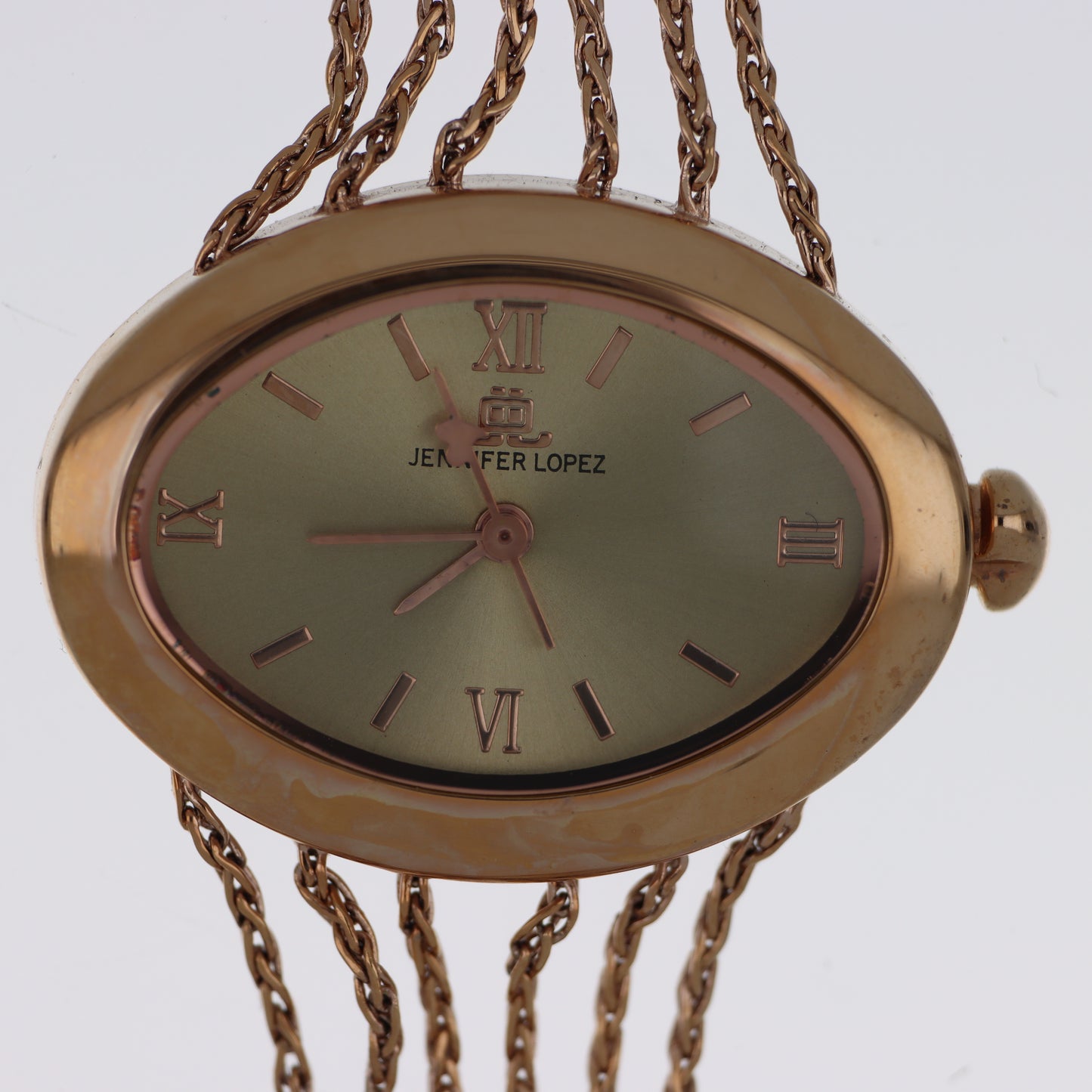 Jennifer Lopez Orologio Donna Ovale Oro Rosa Quadrante Verde Bracciale Multi-Catena