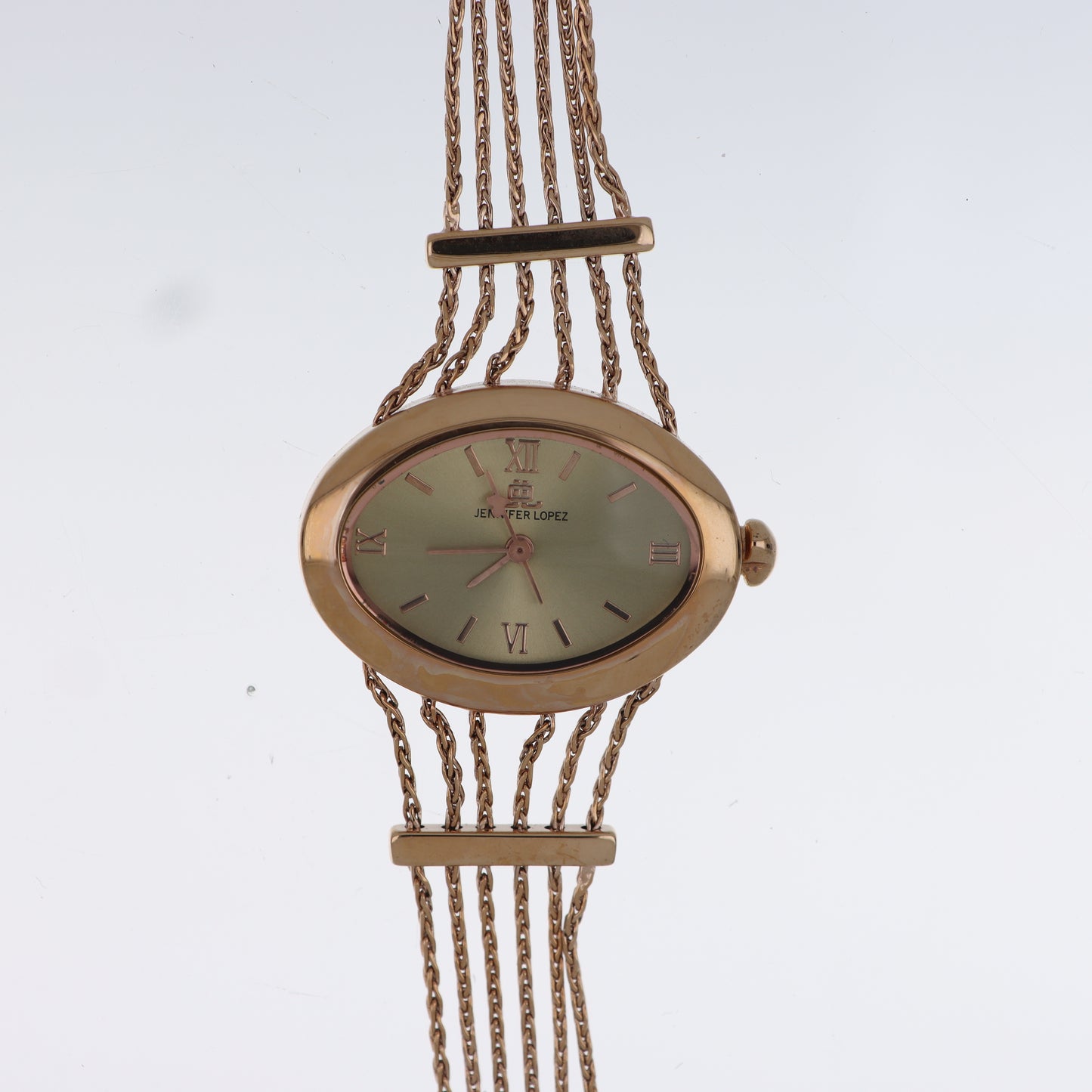 Jennifer Lopez Orologio Donna Ovale Oro Rosa Quadrante Verde Bracciale Multi-Catena