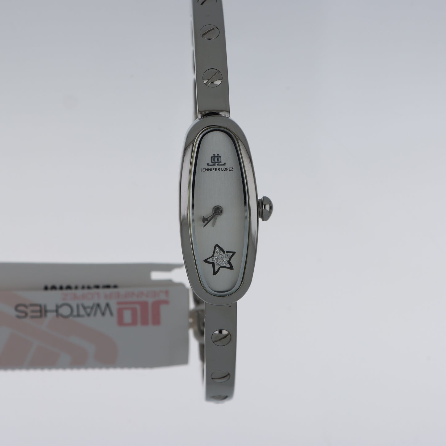 Jennifer Lopez Orologio Donna Ovale Allungato Argento Stella Cristalli Bangle