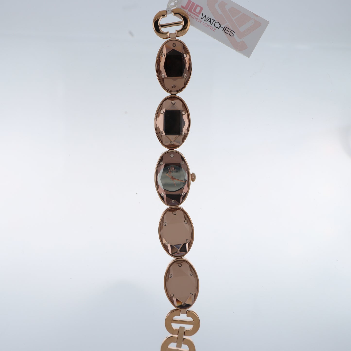 Jennifer Lopez Orologio Donna Ovale Cristallo Fumé Oro Rosa Bracciale Gemma