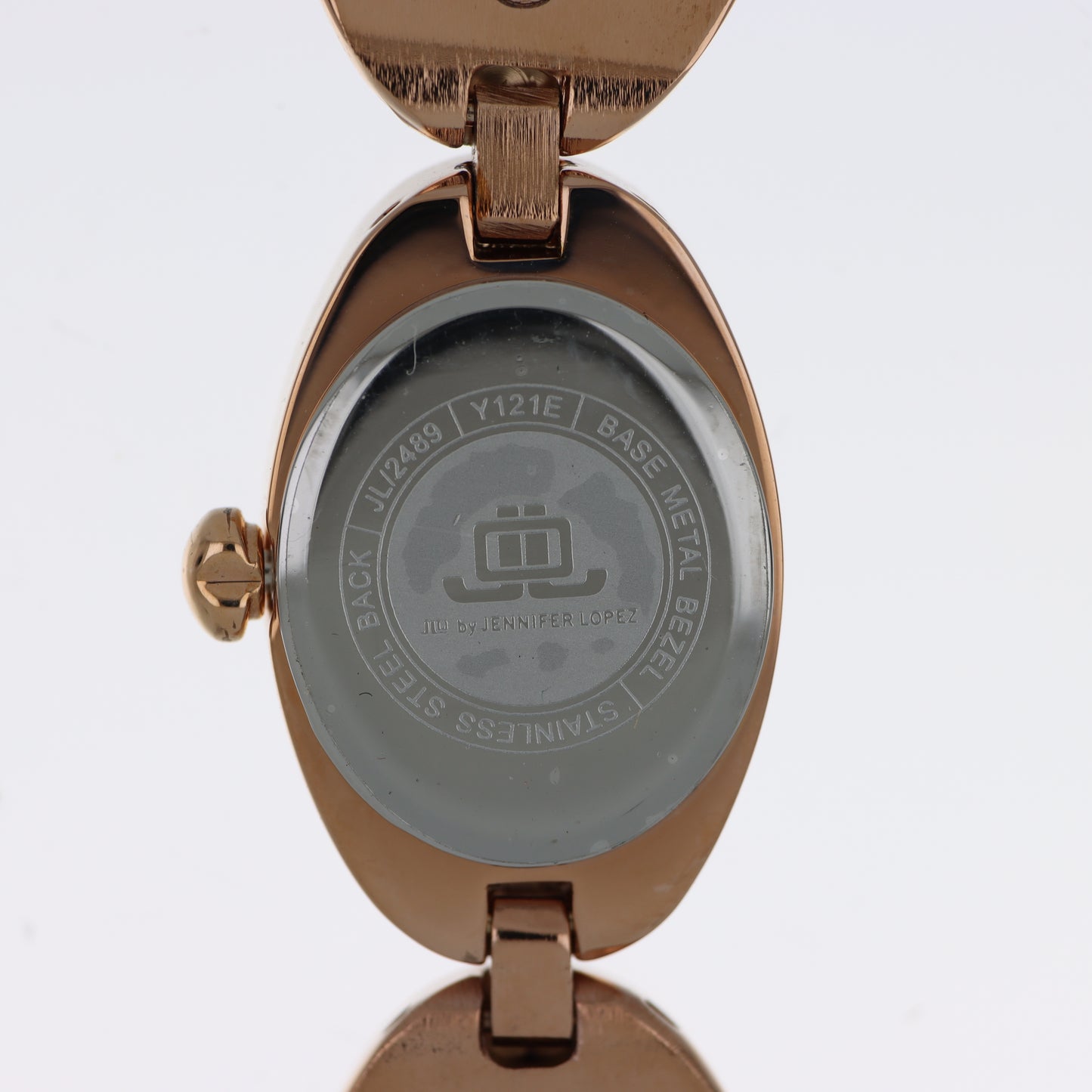 Jennifer Lopez Orologio Donna Ovale Cristallo Fumé Oro Rosa Bracciale Gemma