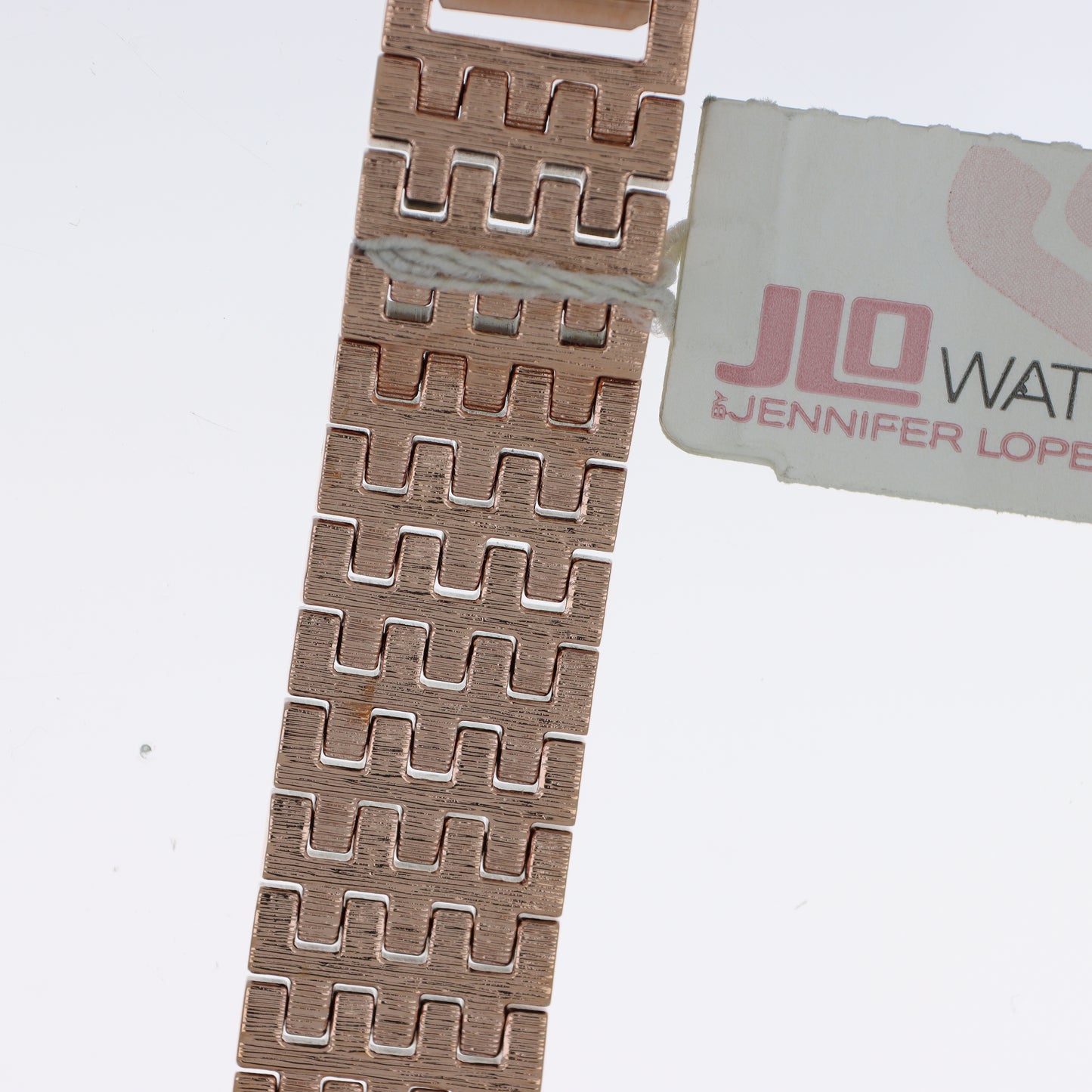 Jennifer Lopez Orologio Donna Quadrato Art Déco Oro Rosa Satinato Cristalli Quadrante Champagne