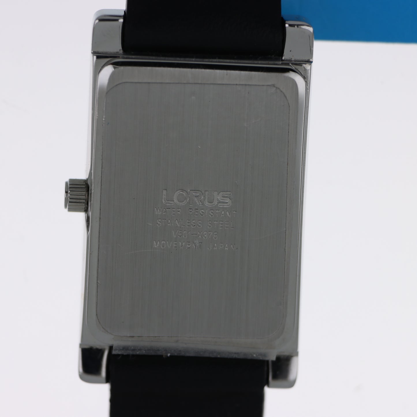 Lorus Orologio Donna Rettangolare Argento Quadrante Grigio Numeri Romani Cinturino Pelle Nera