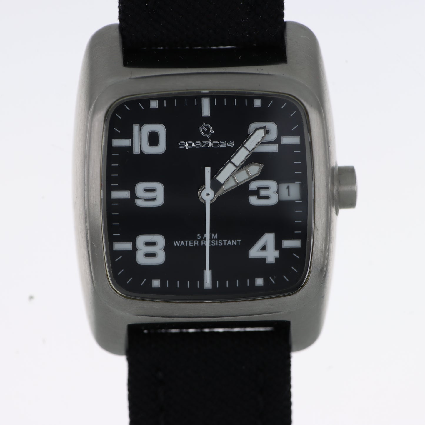 Spazio24 – Orologio Uomo Black Dial 5ATM Cinturino Canvas Nero