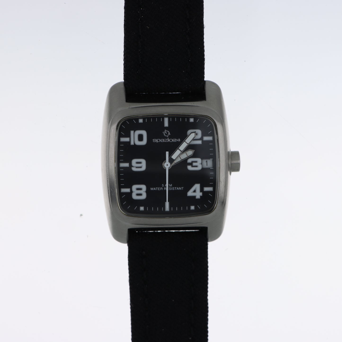Spazio24 – Orologio Uomo Black Dial 5ATM Cinturino Canvas Nero