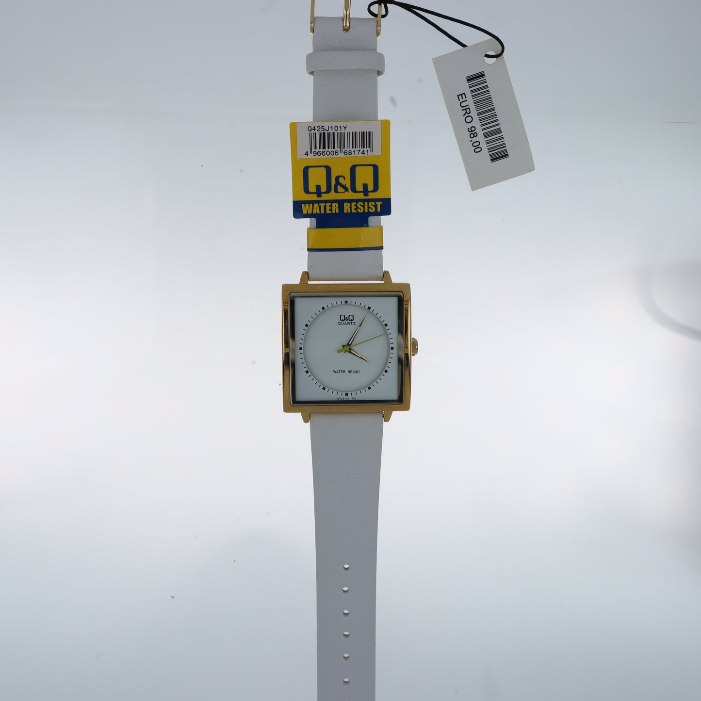 Q&Q Quartz – Orologio Unisex Cassa Gold Quadrante Bianco Lancette Verdi