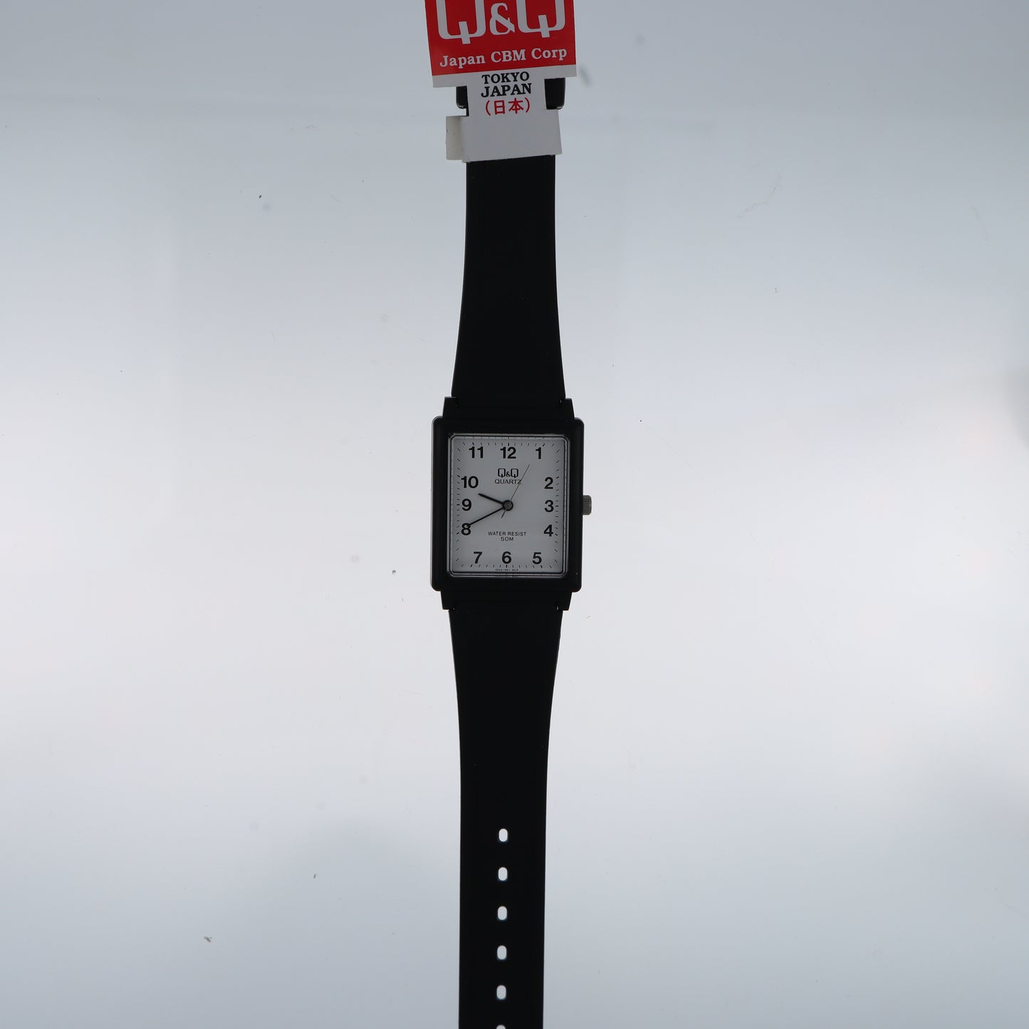 Q&Q Quartz – Orologio Unisex Rettangolare Black White Water Resist 50M