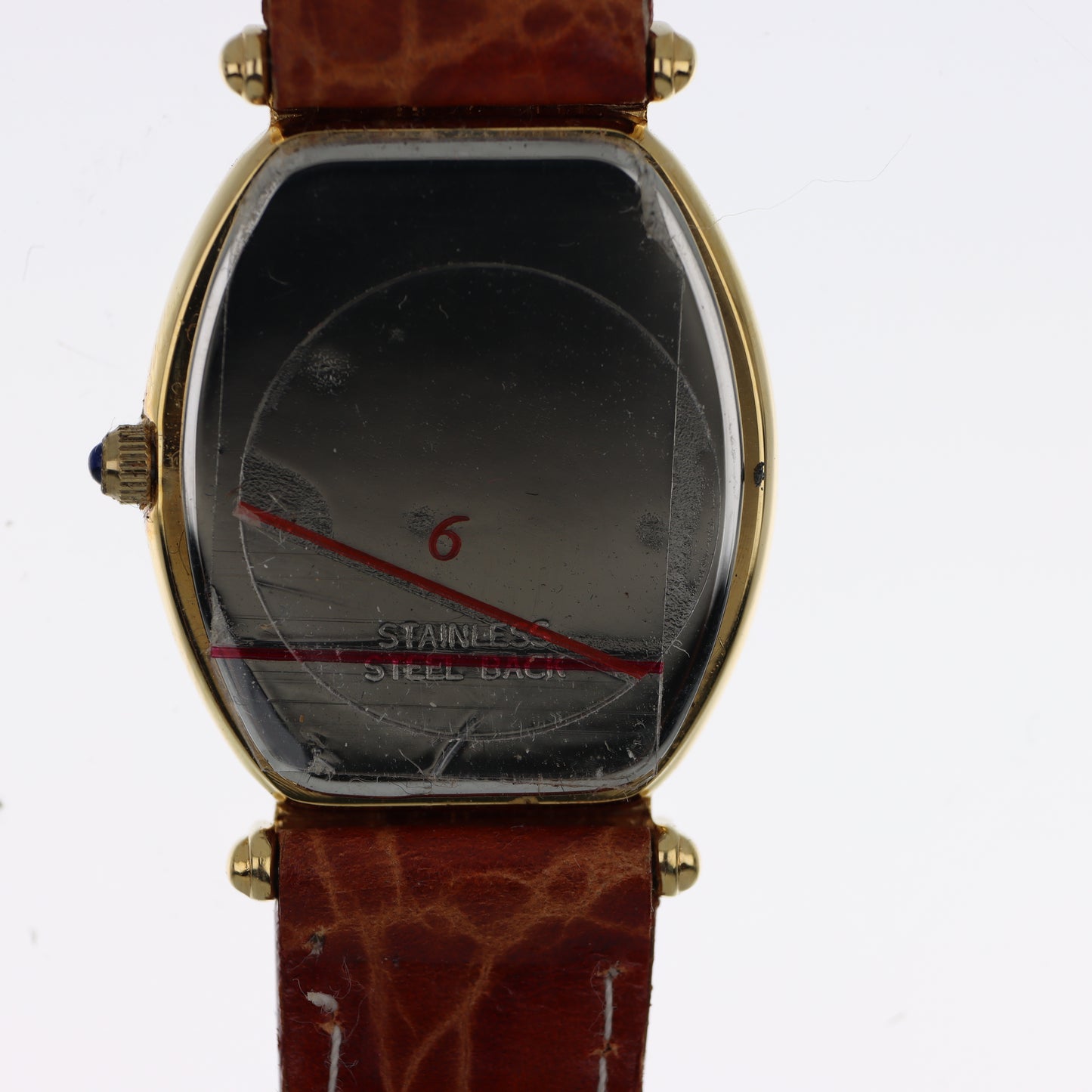 Time Free – Orologio Unisex Tonneau Gold Quartz Cinturino Coccodrillo