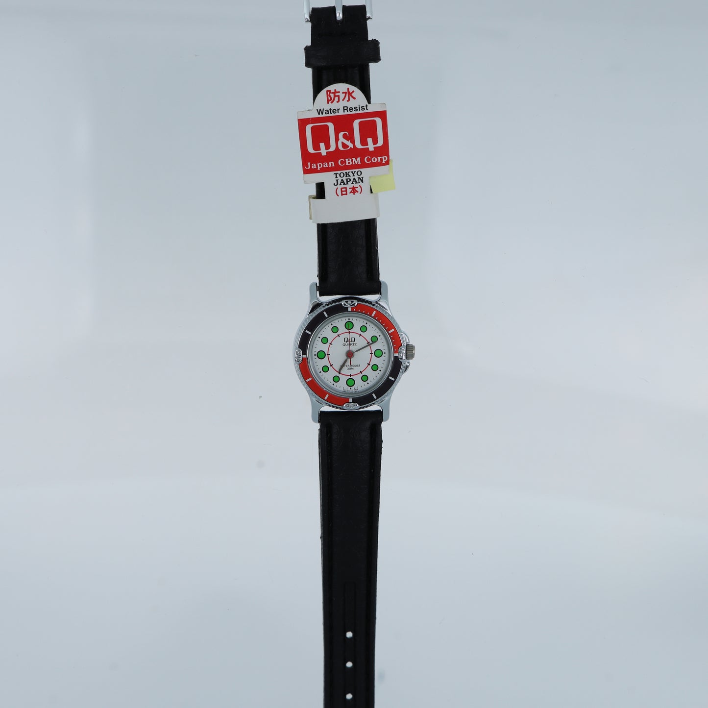 Q&Q Quartz – Orologio Uomo Diver Style Bezel Bicolore Indici Verdi 30M