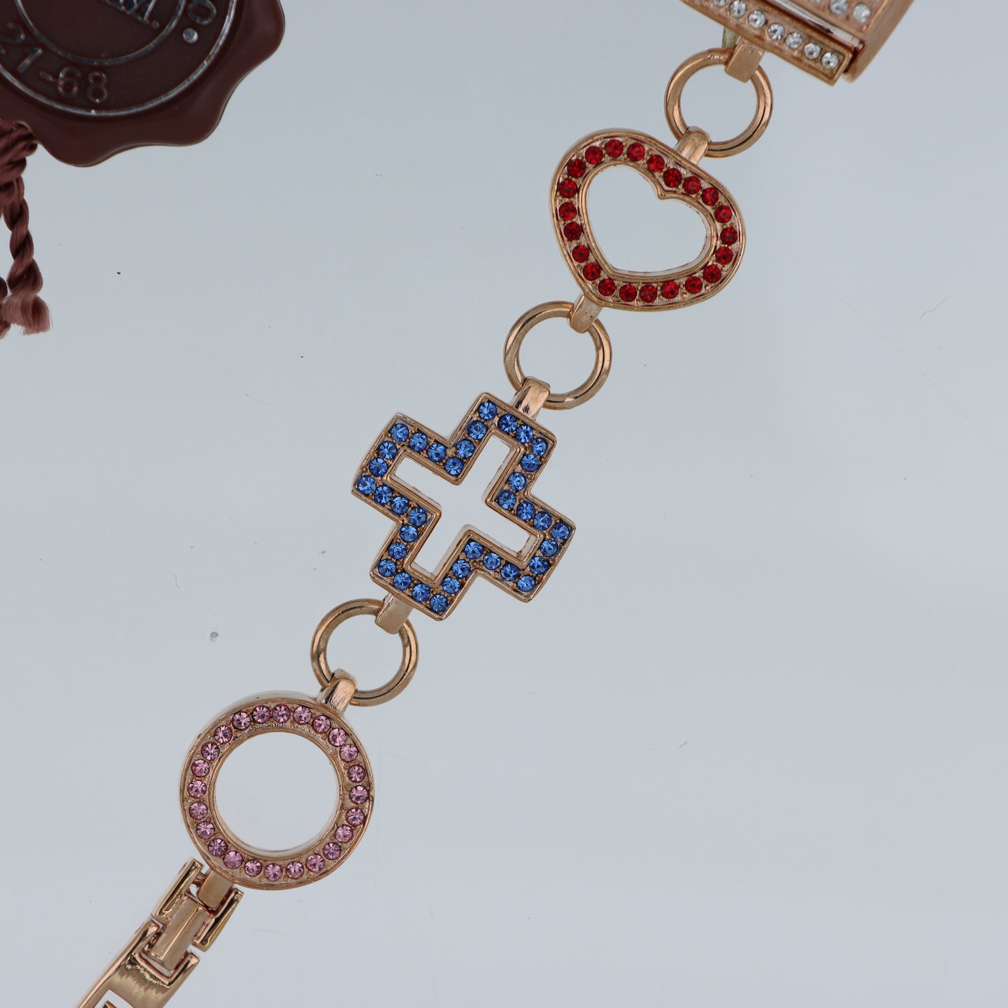 M.&M. Primo Emporio 21-68 – Orologio Donna Cassa a Croce Oro Rosa Cristalli Pavé