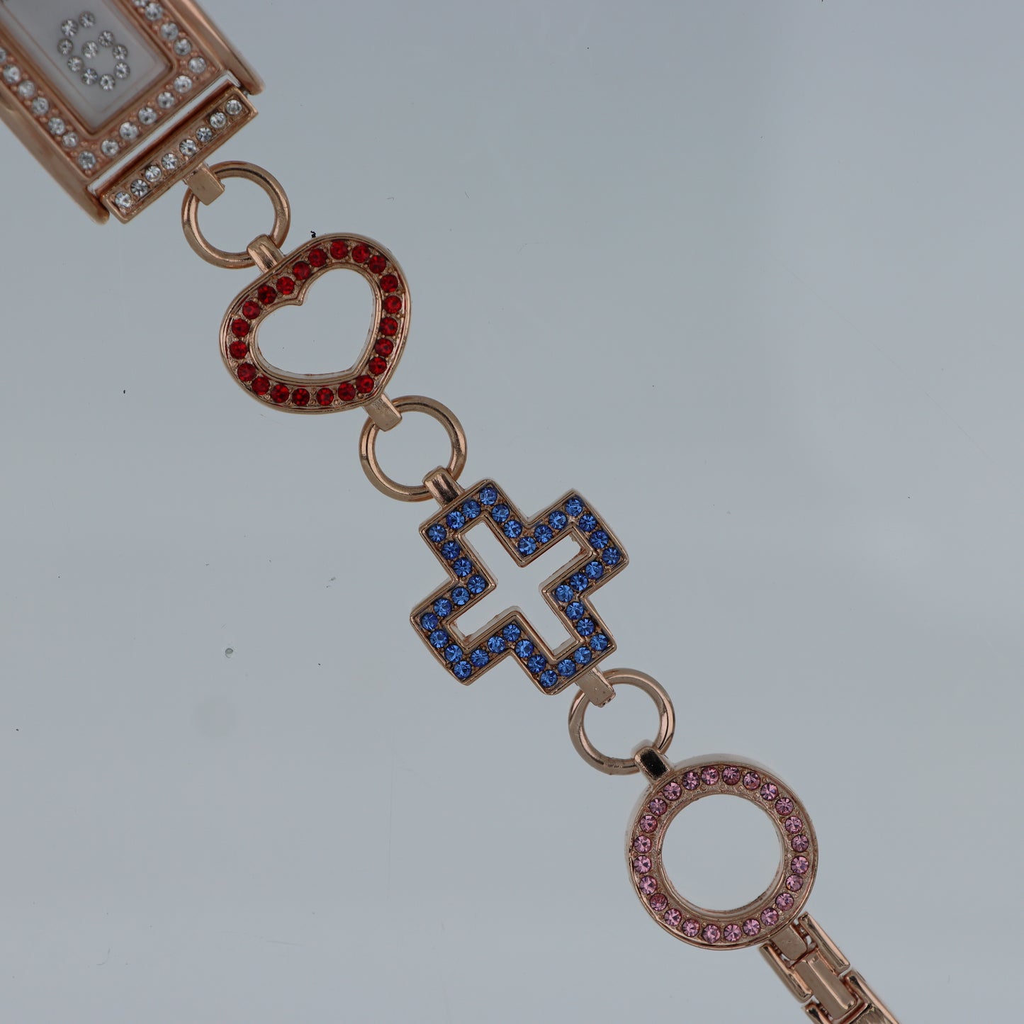 M.&M. Primo Emporio 21-68 – Orologio Donna Cassa a Croce Oro Rosa Cristalli Pavé Madreperla