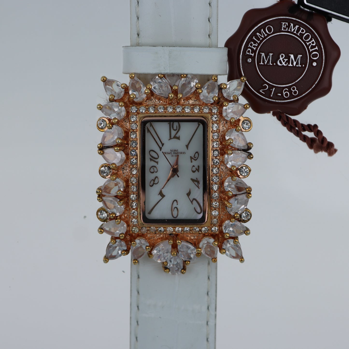 M.&M. Primo Emporio 21-68 – Orologio Donna Cassa Rettangolare Oro Rosa Cristalli a Goccia Pavé