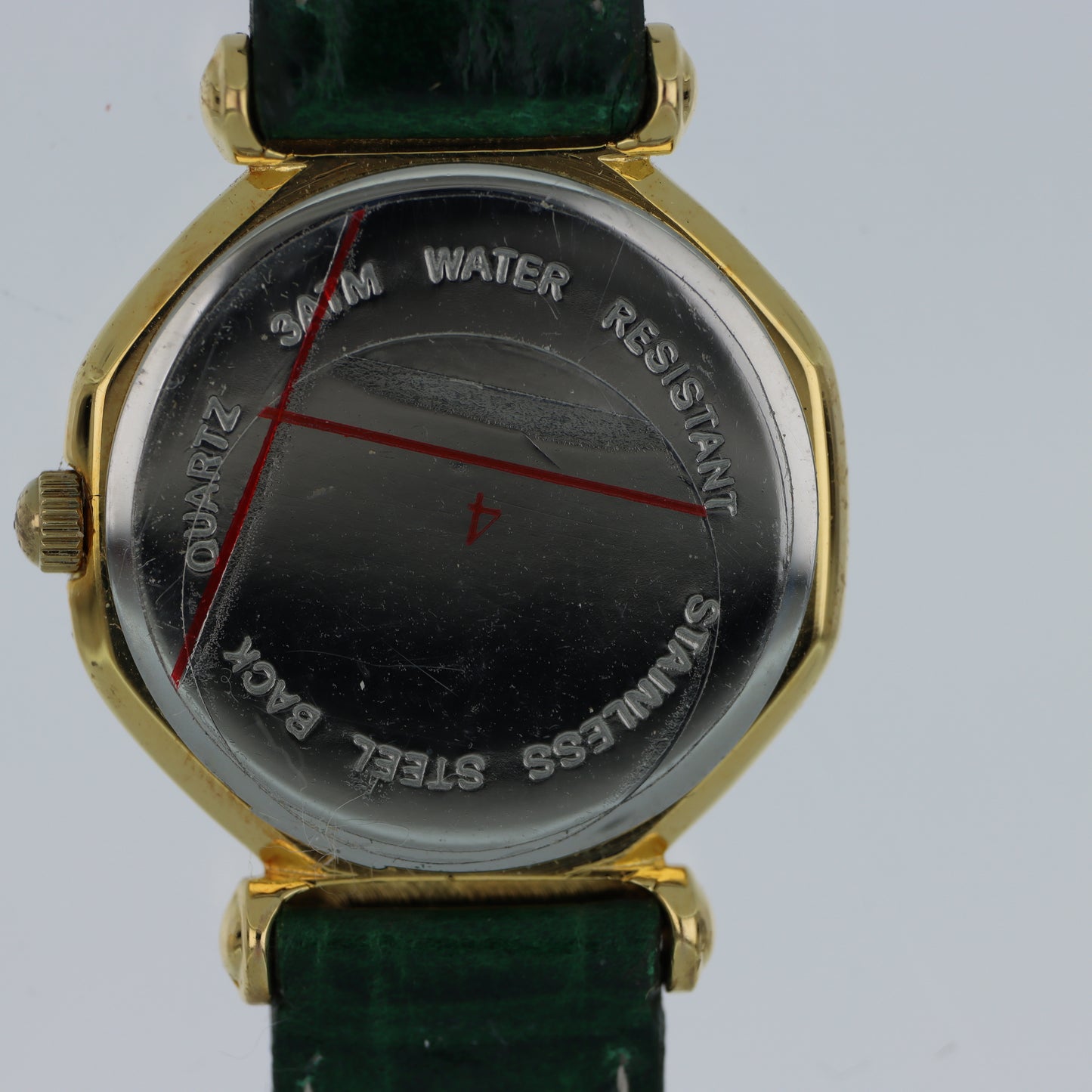 Time Free – Orologio Unisex Cassa Ottagonale Oro Quadrante Champagne Numeri Romani Cinturino Verde 3ATM