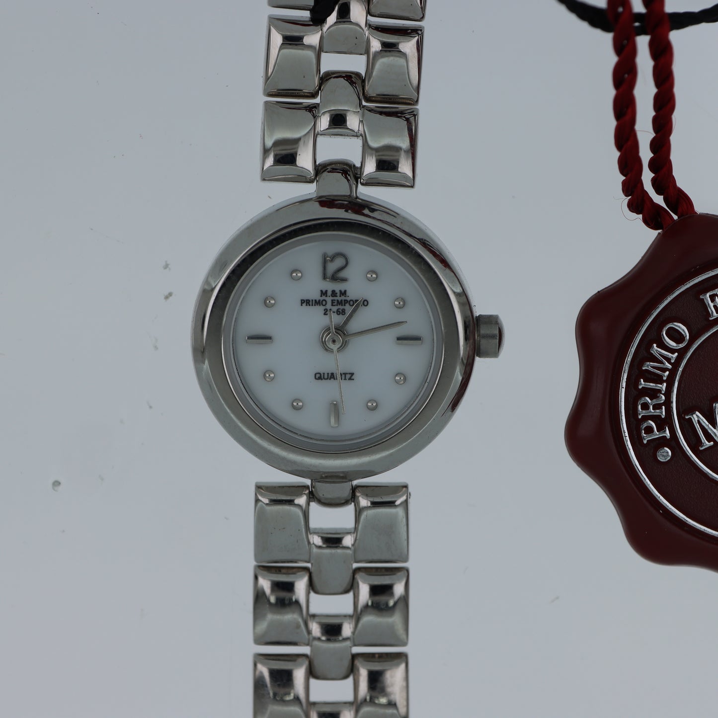 M.&M. Primo Emporio 21-68 – Orologio Donna Cassa Rotonda Bracciale Maglie Rettangolari Argento Quadrante Bianco