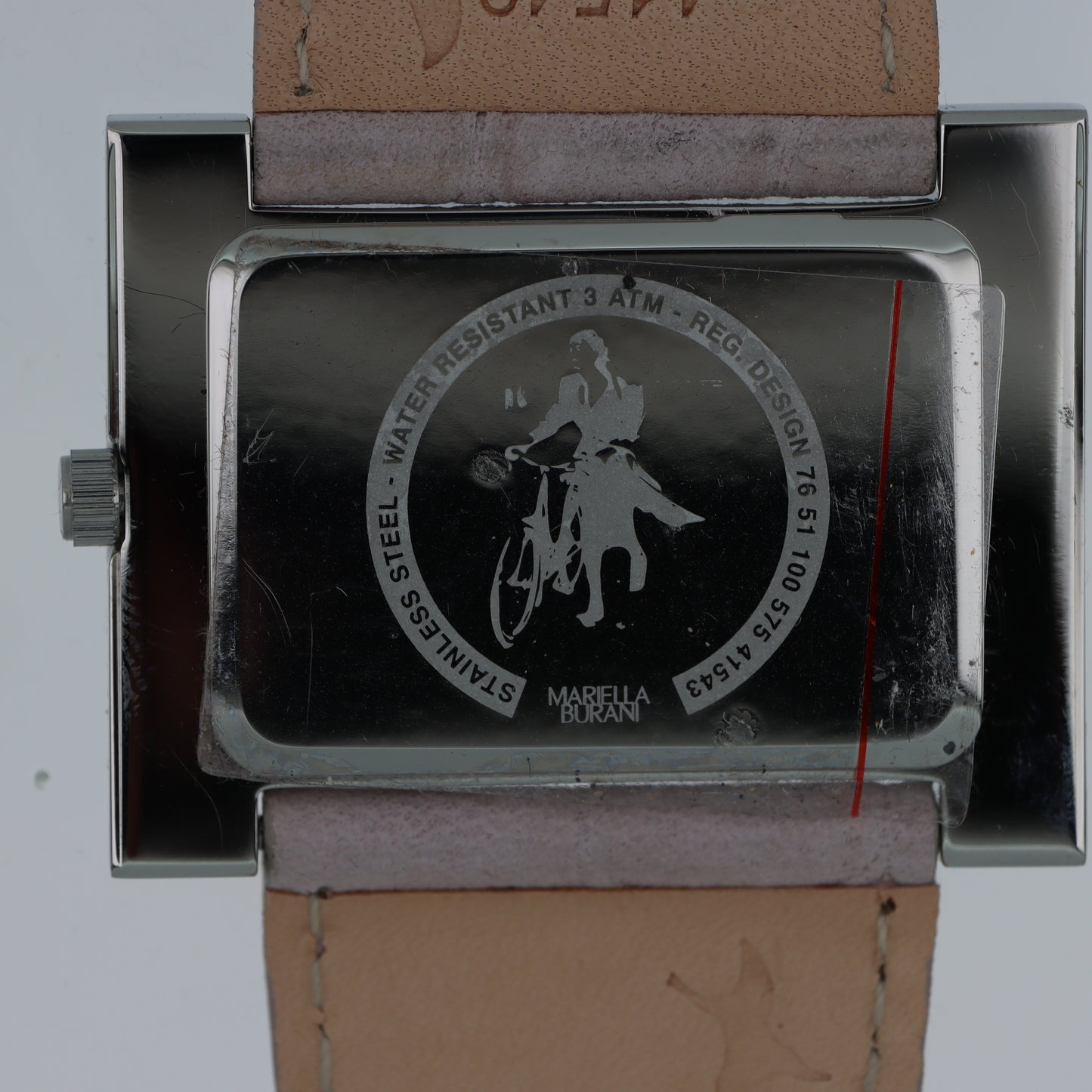Mariella Burani – Orologio Donna Cassa Rettangolare Quadrante Peonia Rosa Cinturino Scamosciato Floreale