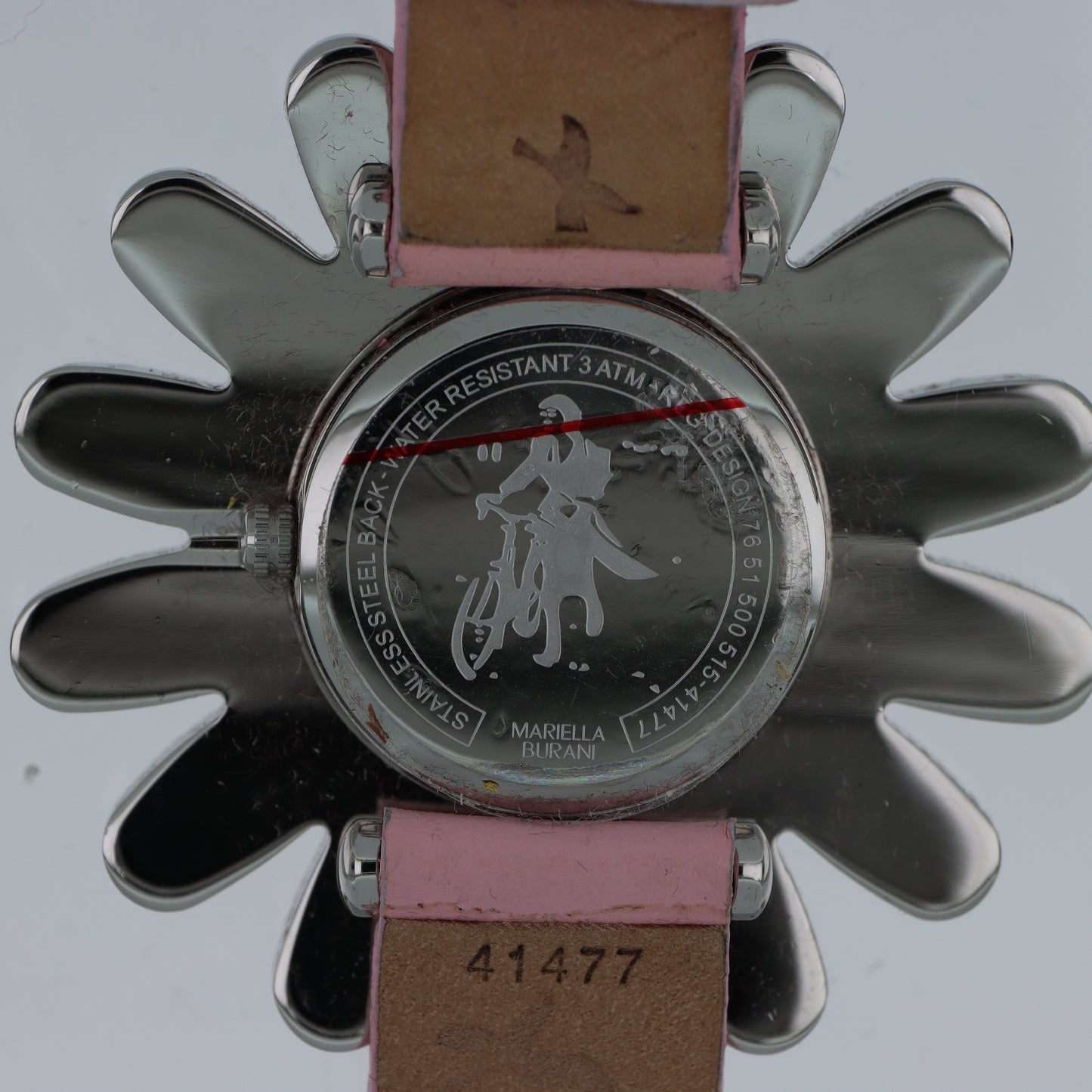 Mariella Burani – Orologio Donna Cassa a Fiore Margherita Acciaio Quadrante Rosa Cinturino Pelle Rosa