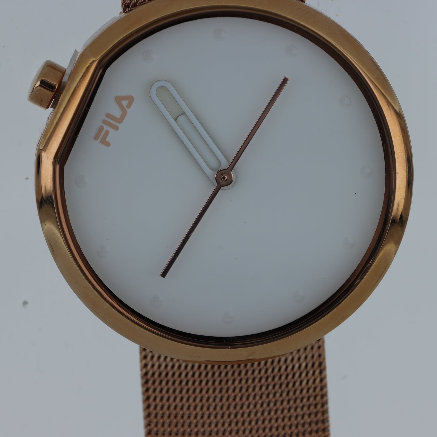 FILA Orologio Uomo Rose Gold – Quadrante Bianco Cinturino Mesh