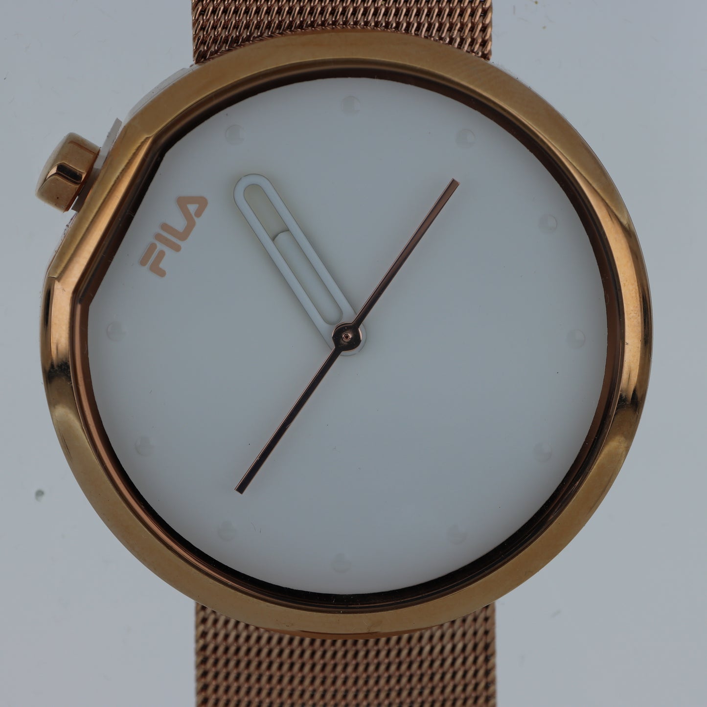 FILA Orologio Uomo Rose Gold – Quadrante Bianco Cinturino Mesh