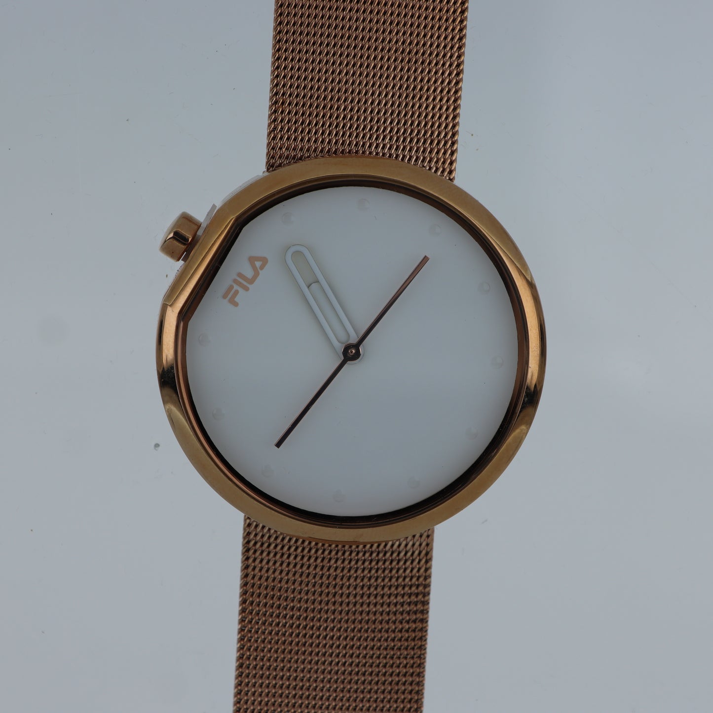 FILA Orologio Uomo Rose Gold – Quadrante Bianco Cinturino Mesh