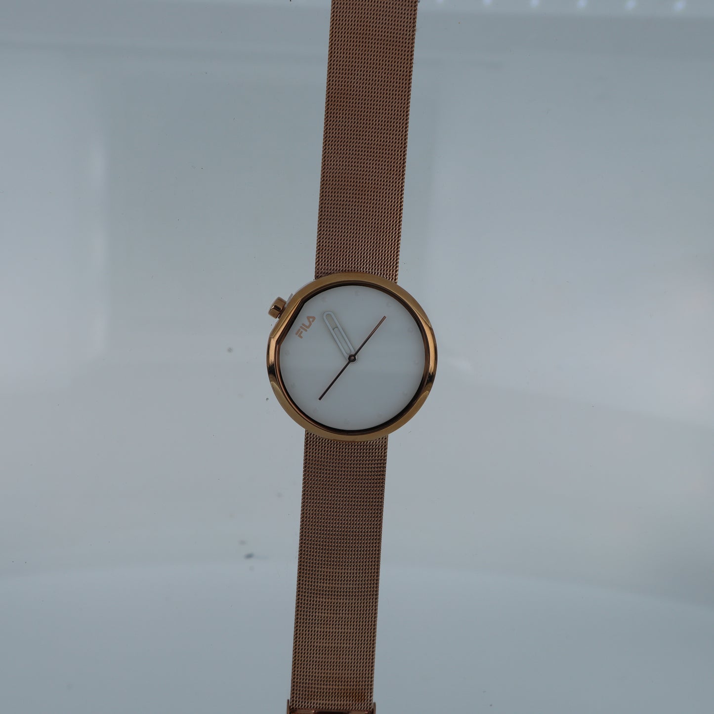 FILA Orologio Uomo Rose Gold – Quadrante Bianco Cinturino Mesh