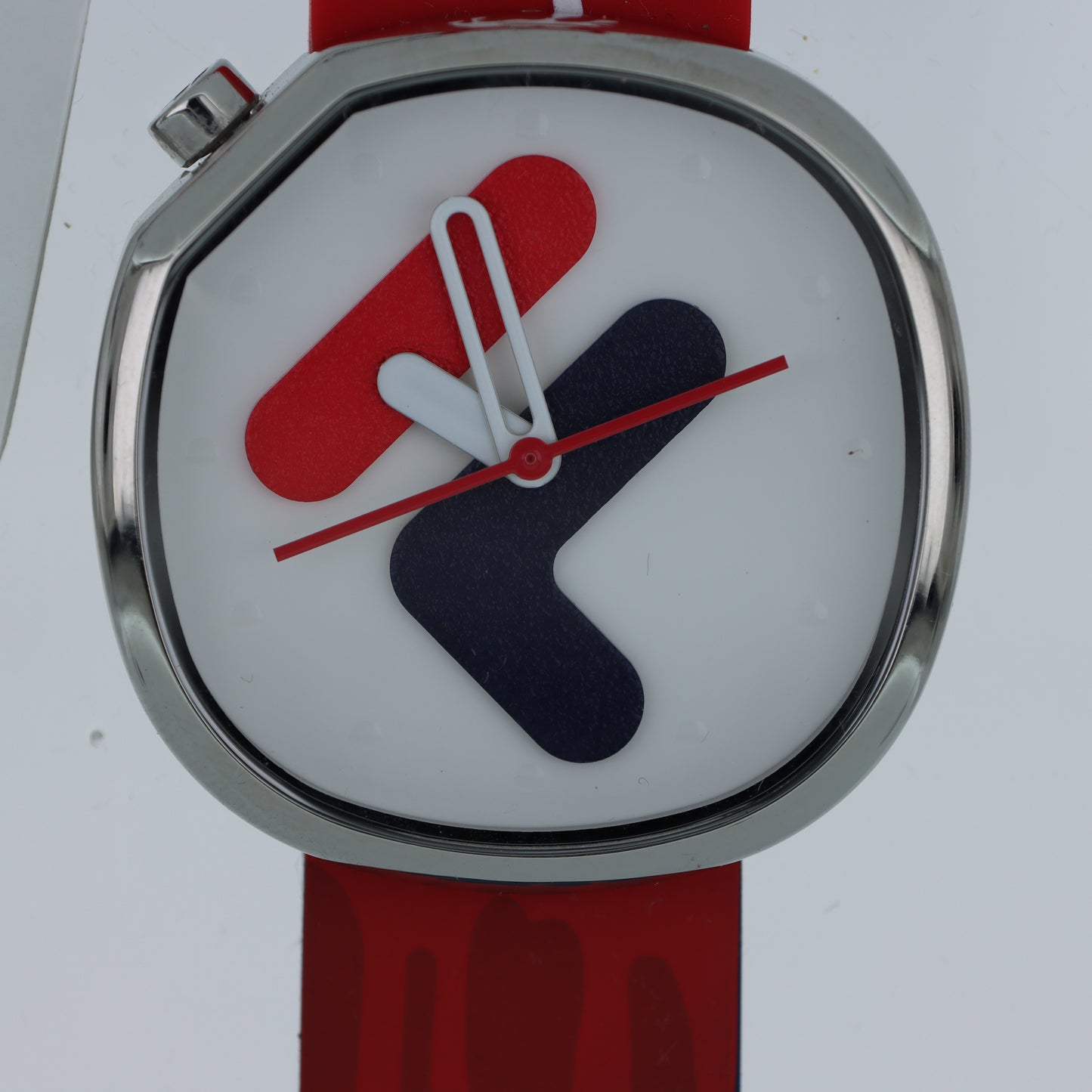 FILA Orologio Streetwear – Cassa Squadrata Logo F Cinturino Rosso