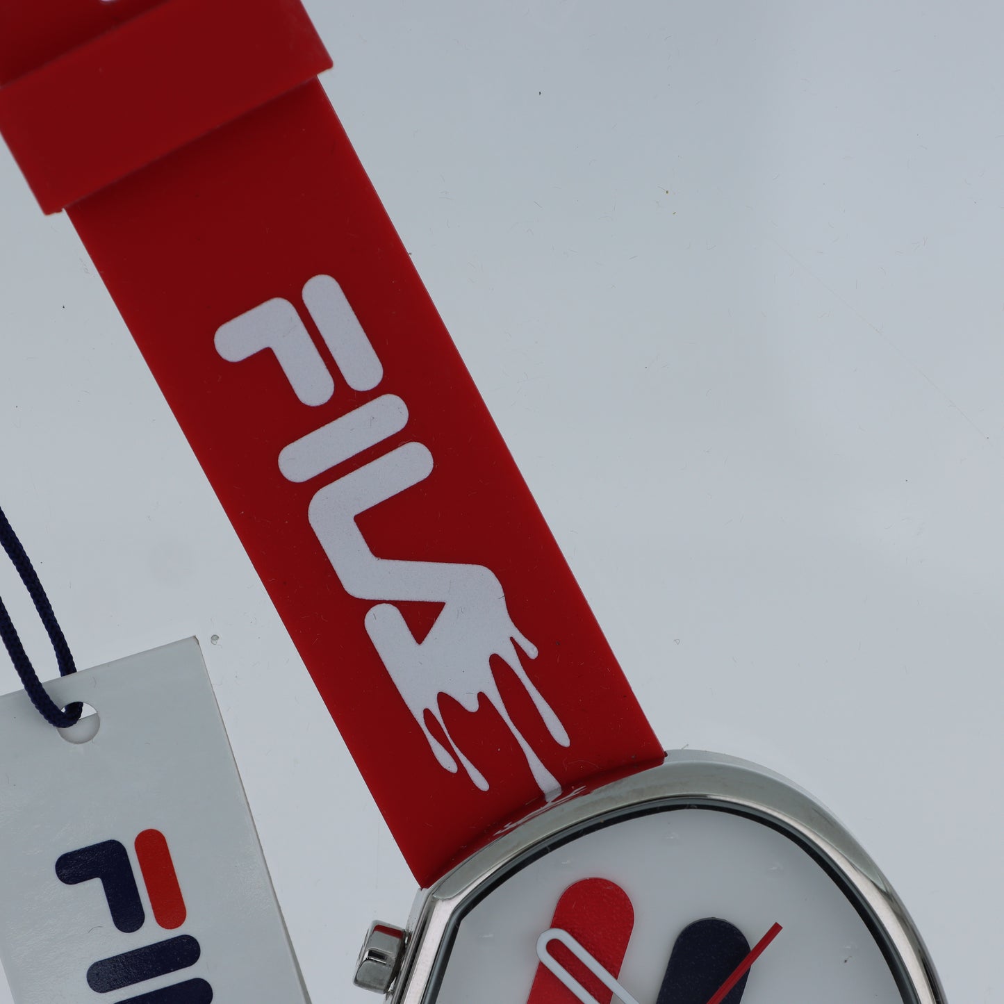 FILA Orologio Streetwear – Cassa Squadrata Logo F Cinturino Rosso