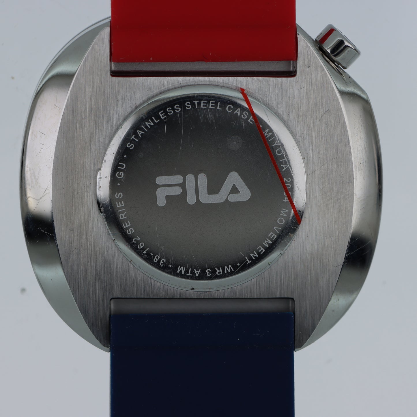 FILA Orologio Streetwear – Cassa Squadrata Logo F Cinturino Rosso
