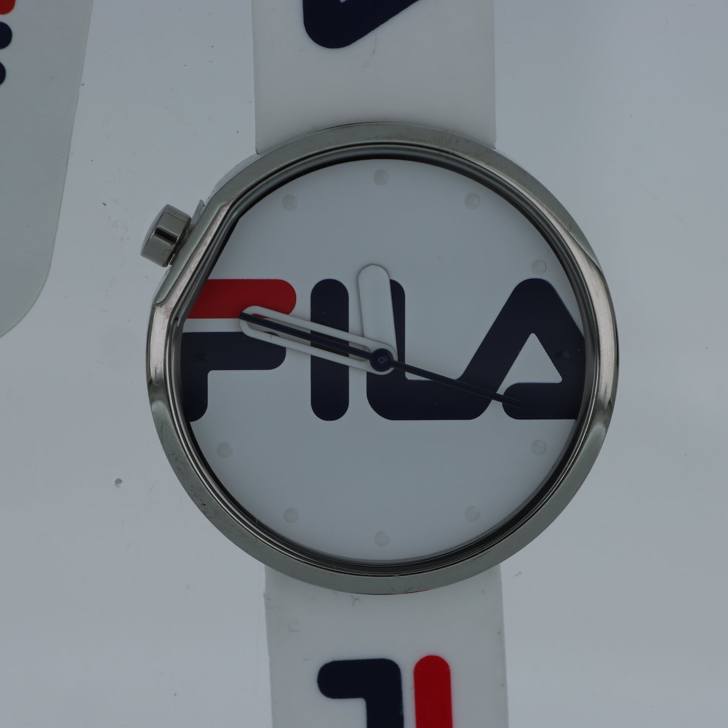 FILA Orologio Unisex – Maxi Logo Quadrante Bianco Cinturino Silicone