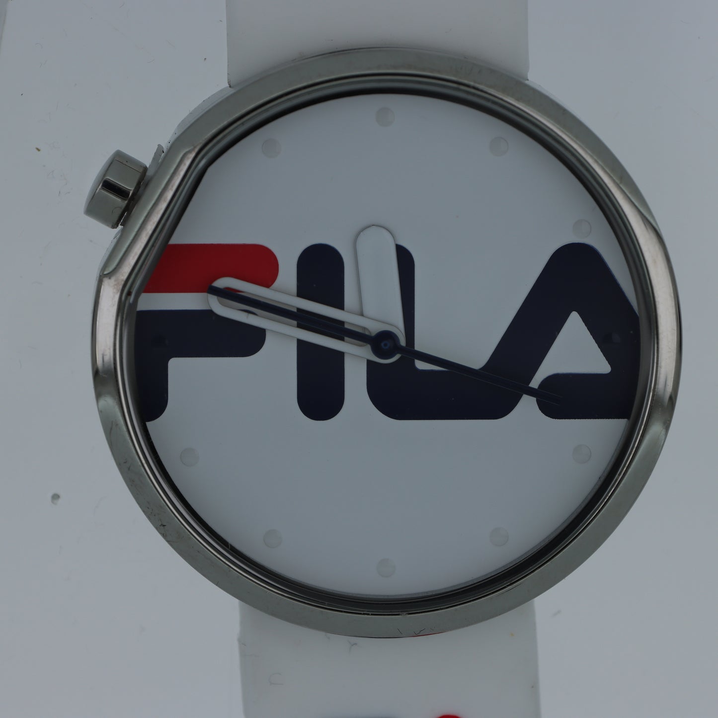 FILA Orologio Unisex – Maxi Logo Quadrante Bianco Cinturino Silicone