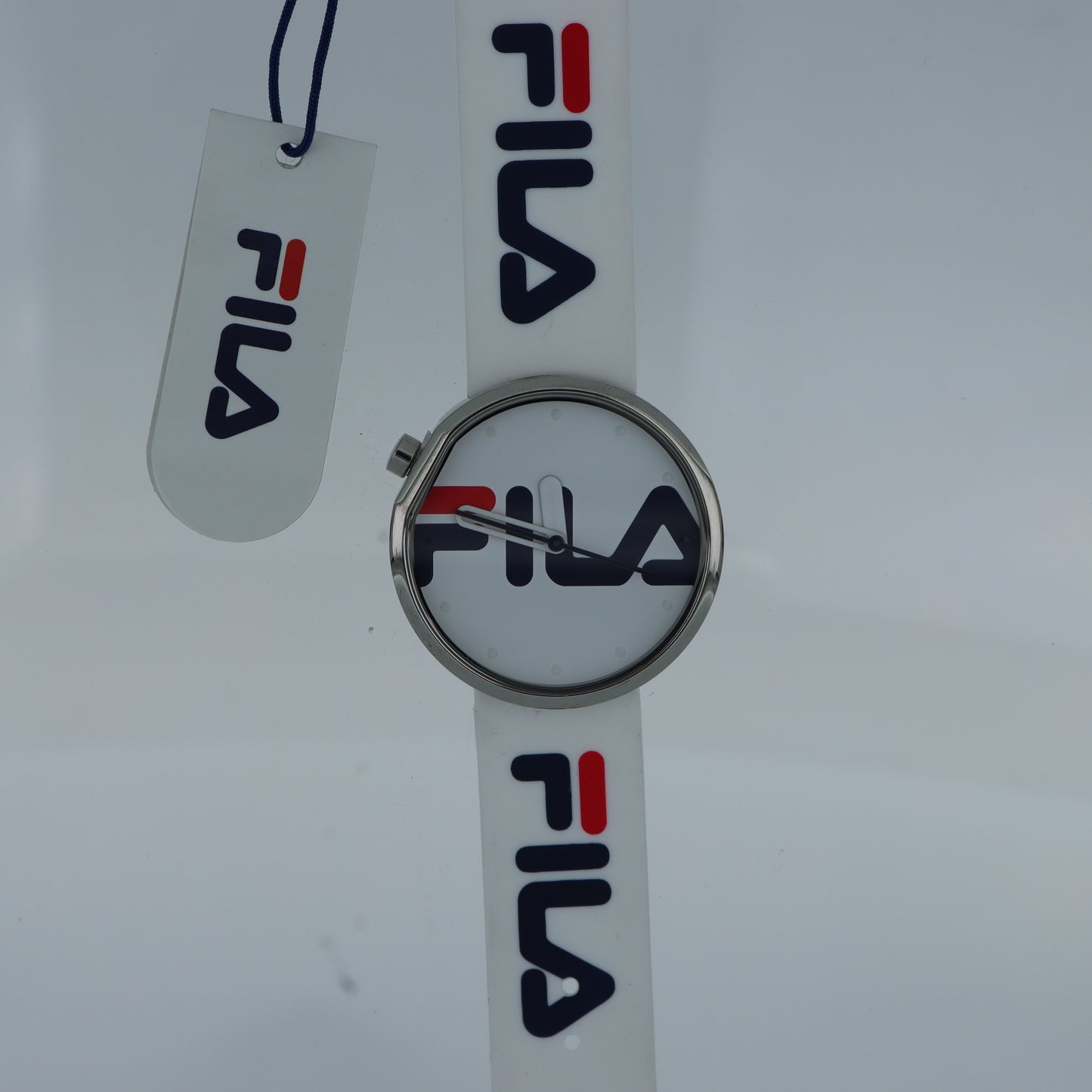 FILA Orologio Unisex – Maxi Logo Quadrante Bianco Cinturino Silicone