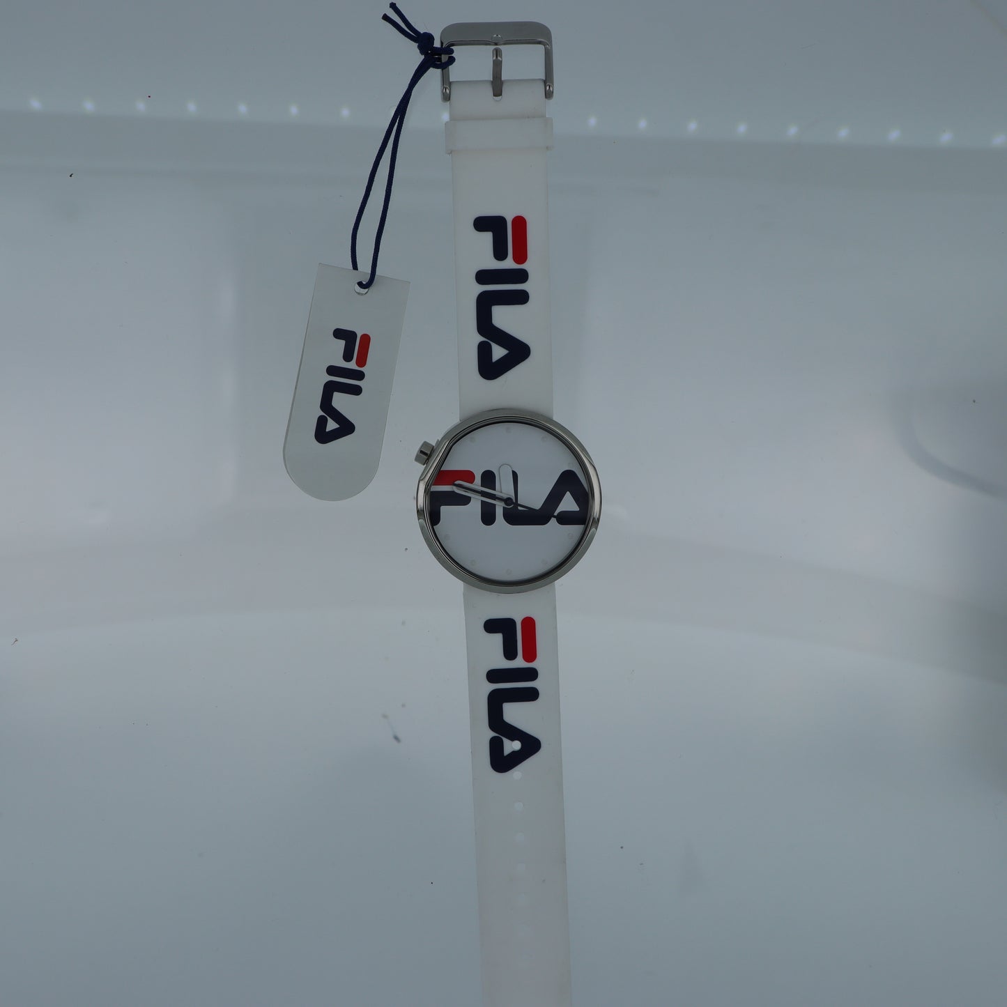 FILA Orologio Unisex – Maxi Logo Quadrante Bianco Cinturino Silicone